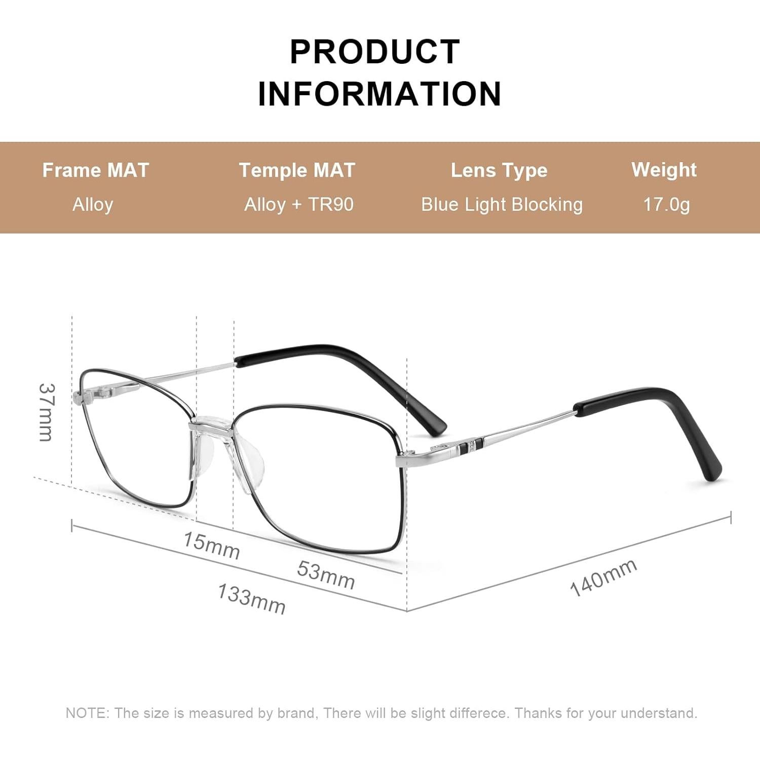 Gafas de lectura anti luz azul RB2966 para mujeres - Marco negro