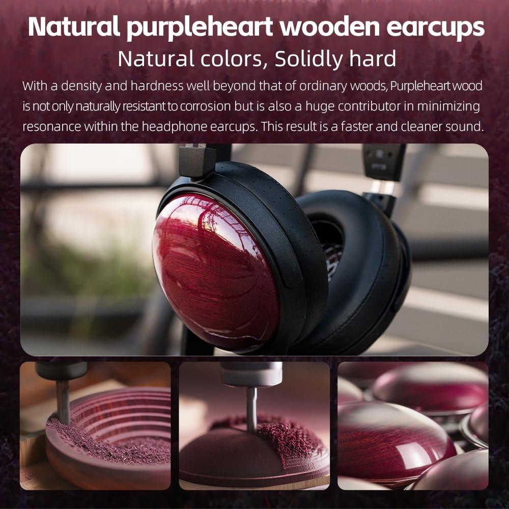 Auriculares Cerrados FiiO FT13 Audiophile 60mm Madera Purpleheart
