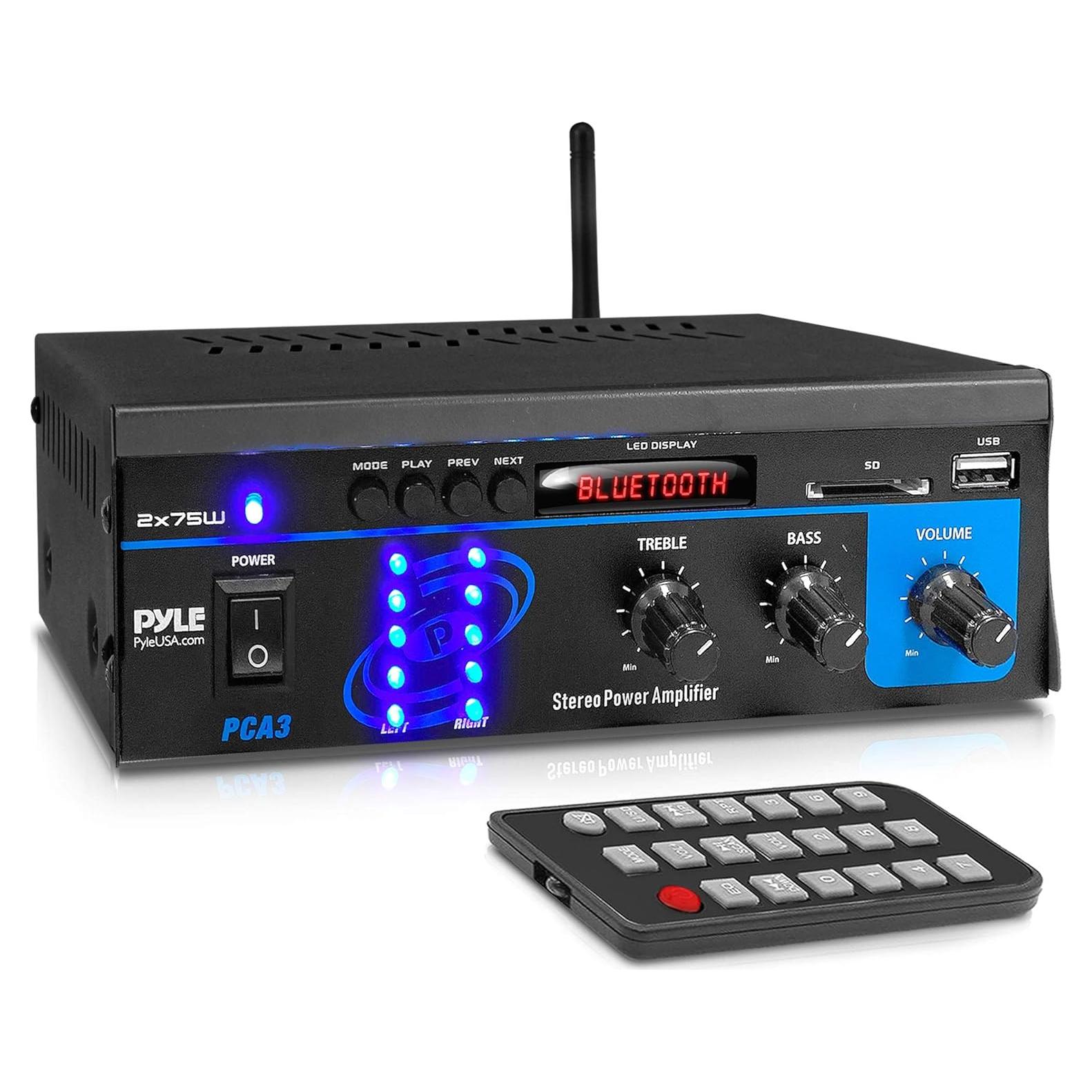 Amplificador de Audio Pyle PCA3 2x75W Estéreo Compacto