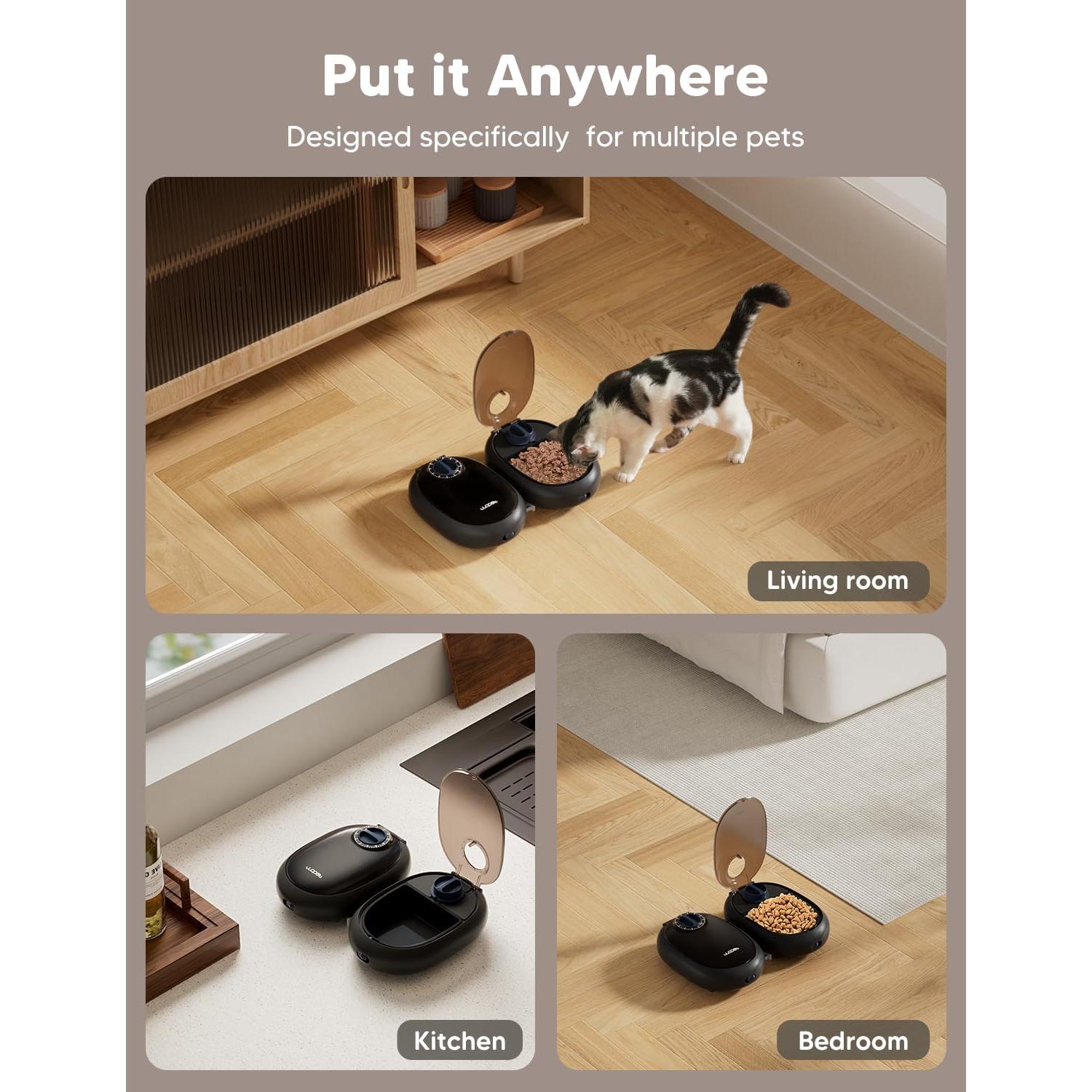 Dispensador Automático de Comida WOPET para Gatos y Perros 1.5 tazas