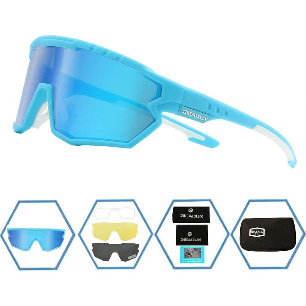 Gafas de sol deportivas GIEADUN con 3 lentes intercambiables