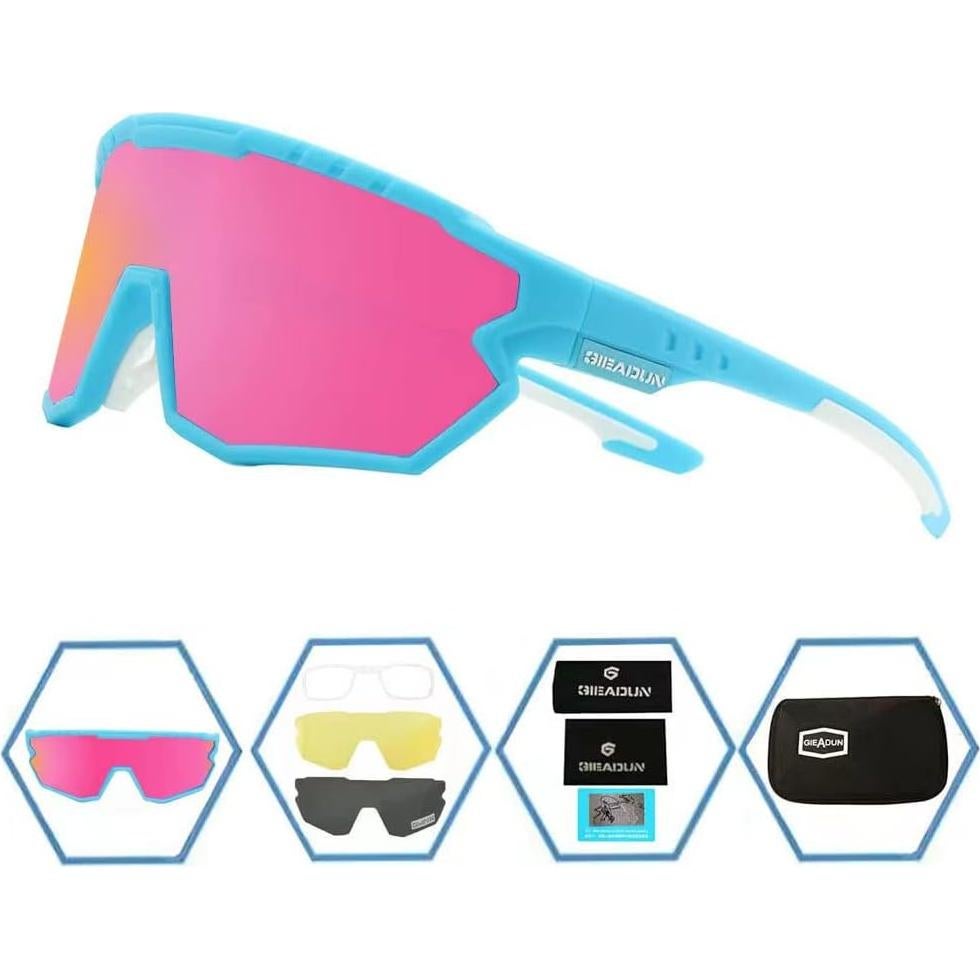 Gafas de sol deportivas GIEADUN con 3 lentes intercambiables
