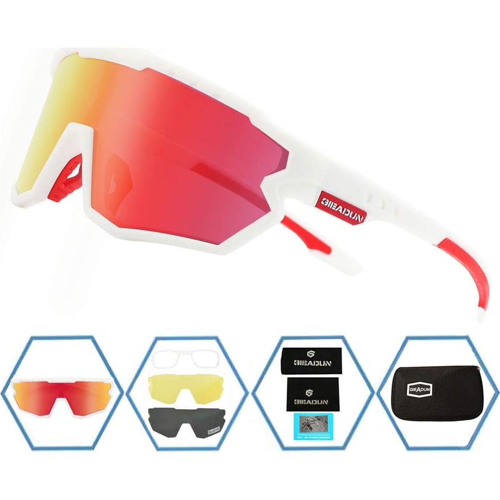 Gafas de sol deportivas GIEADUN con 3 lentes intercambiables