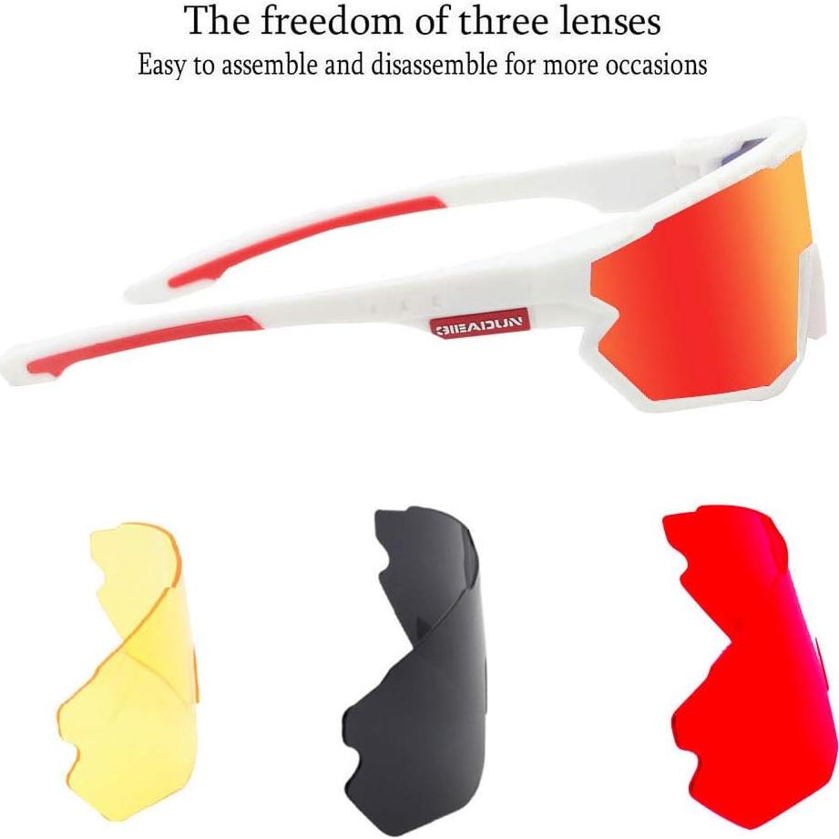 Gafas de sol deportivas GIEADUN con 3 lentes intercambiables