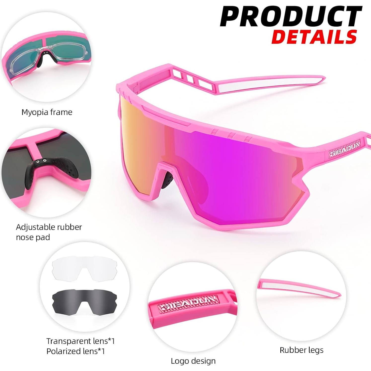 Gafas de sol deportivas GIEADUN con 3 lentes intercambiables