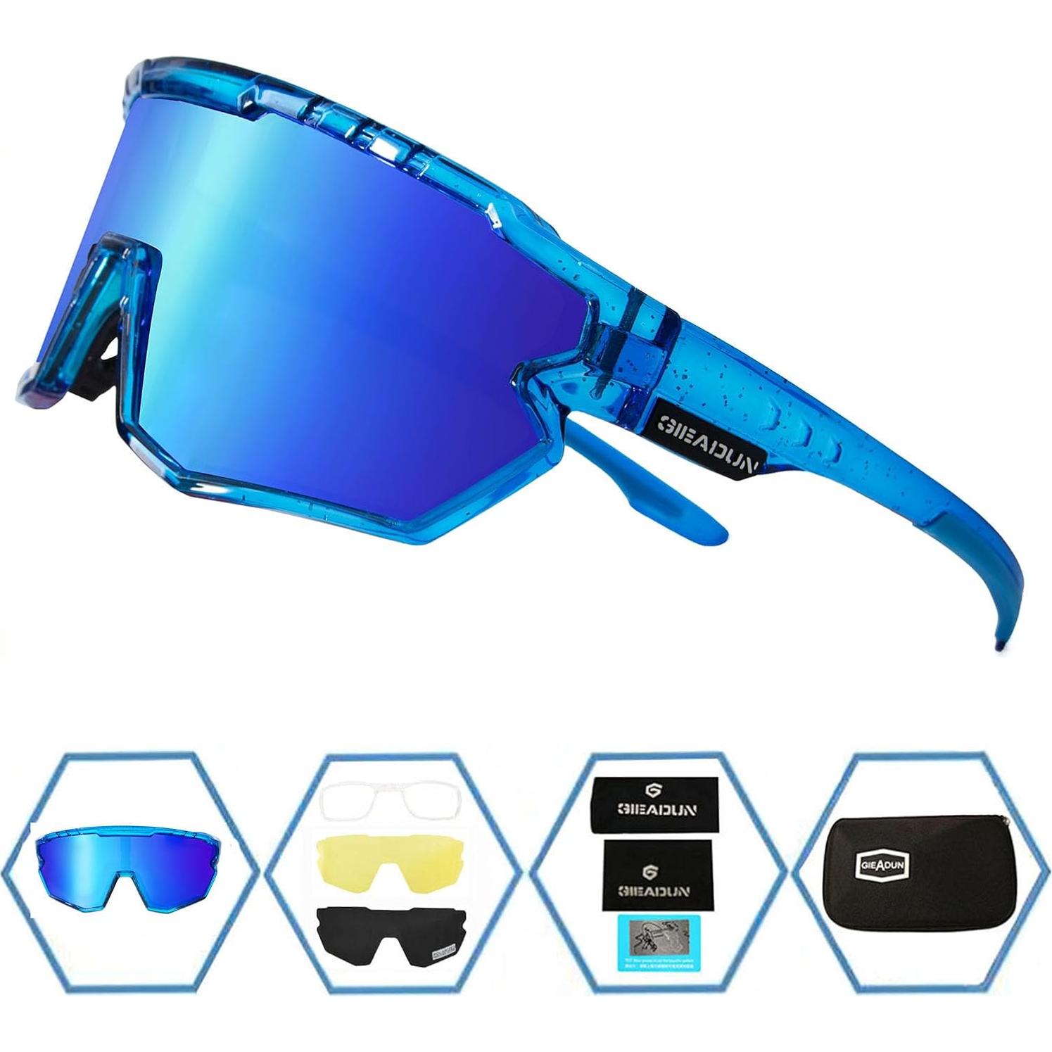 Gafas de sol deportivas GIEADUN con 3 lentes intercambiables