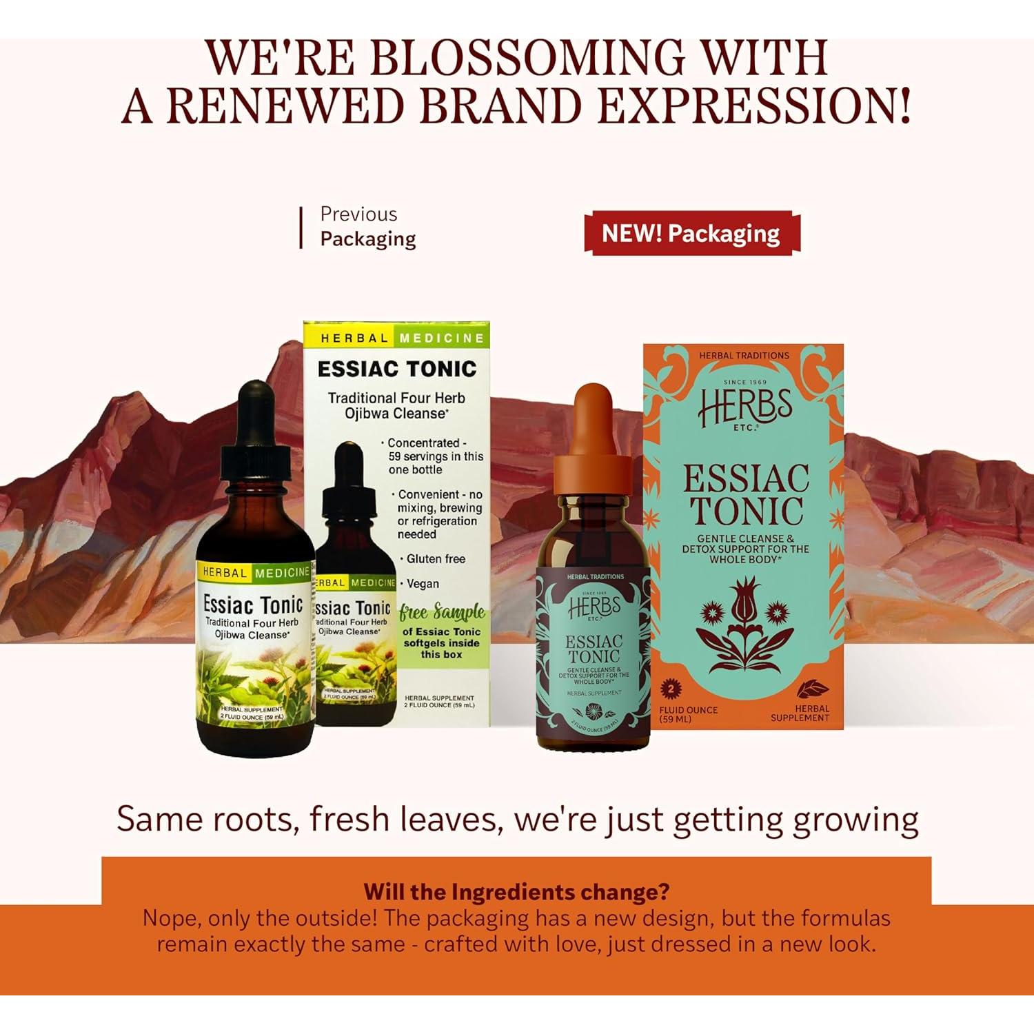 Tónico Essiac Herbs Etc. 59 ml Suplemento Herbal Líquido