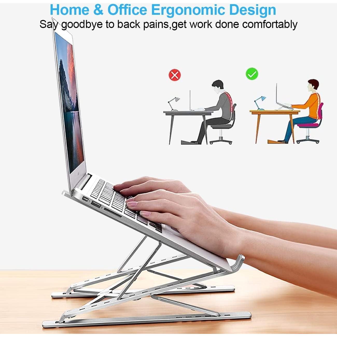 Soporte para Laptop LENRUE AZ02 Ergonómico Plata Claro