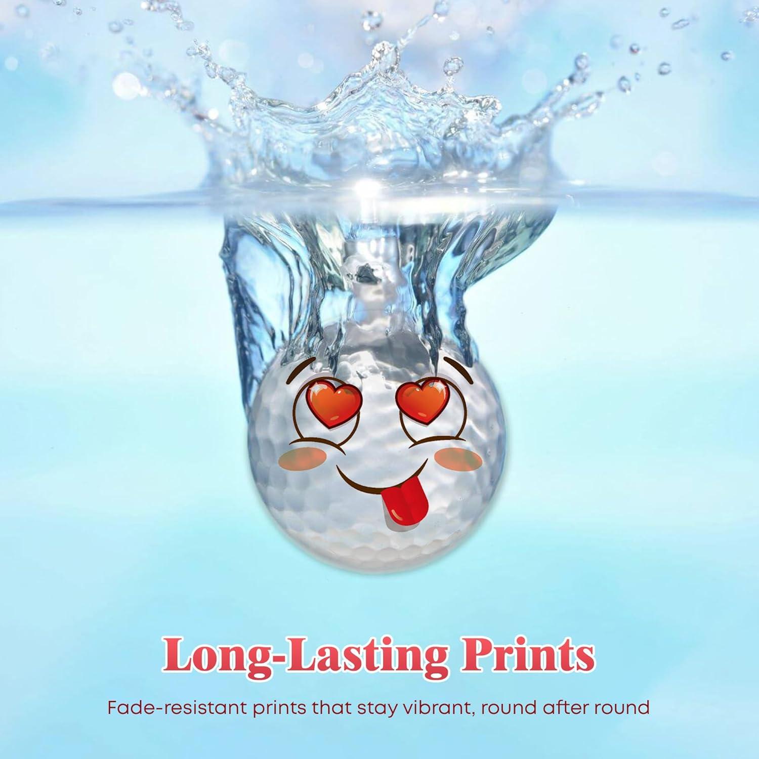 Conjunto de 12 Pelotas de Golf Oji Emoji - Temática Amor