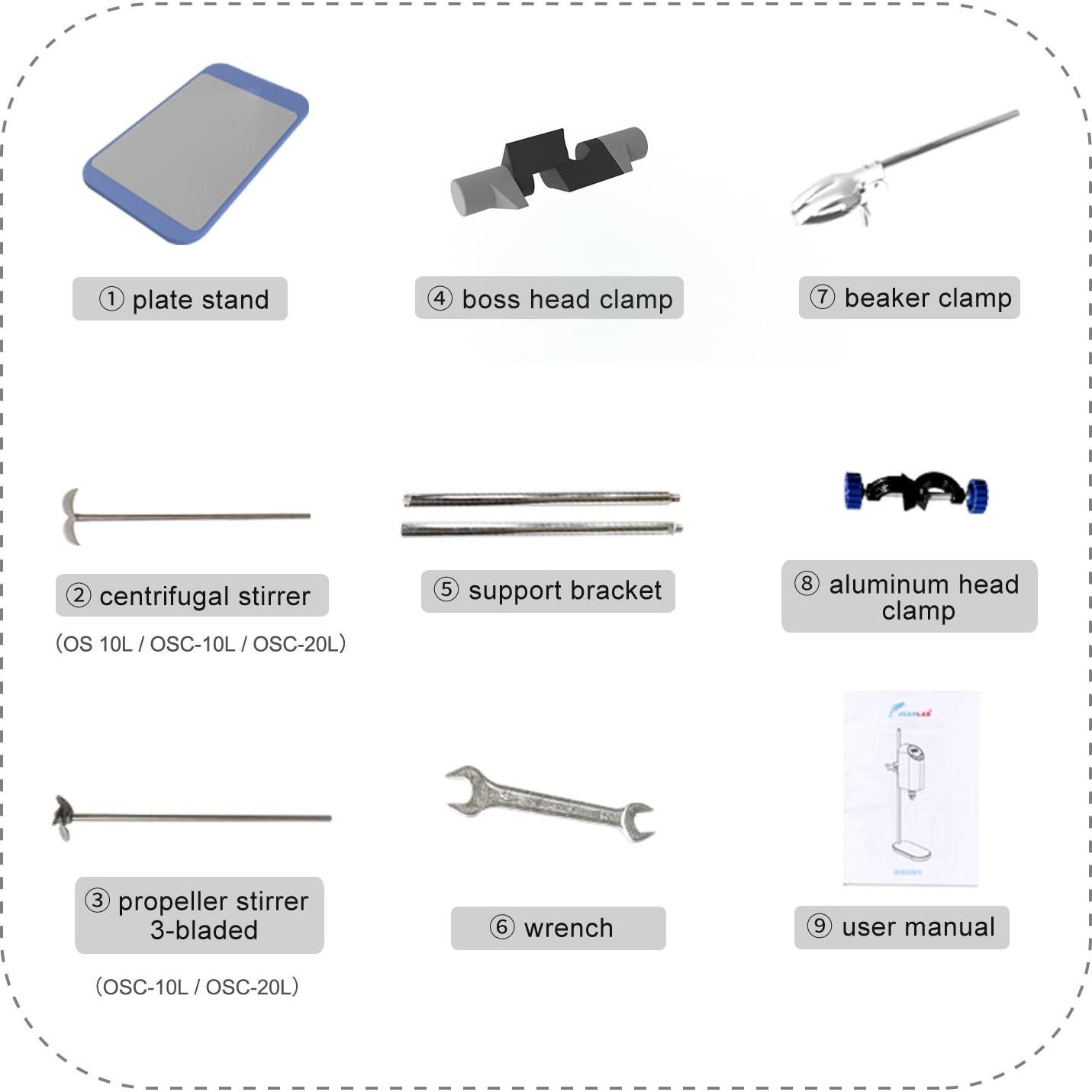 Mezclador de Varilla Eléctrico JOANLAB JLOS-10L 10L 100-2000RPM