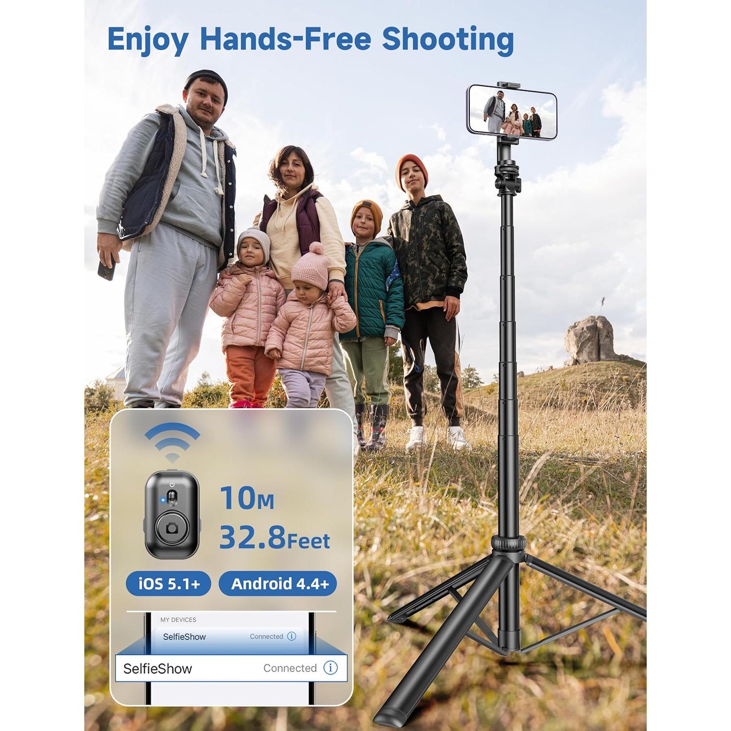 Trípode Extensible LDP 75" para Teléfono con Control Remoto