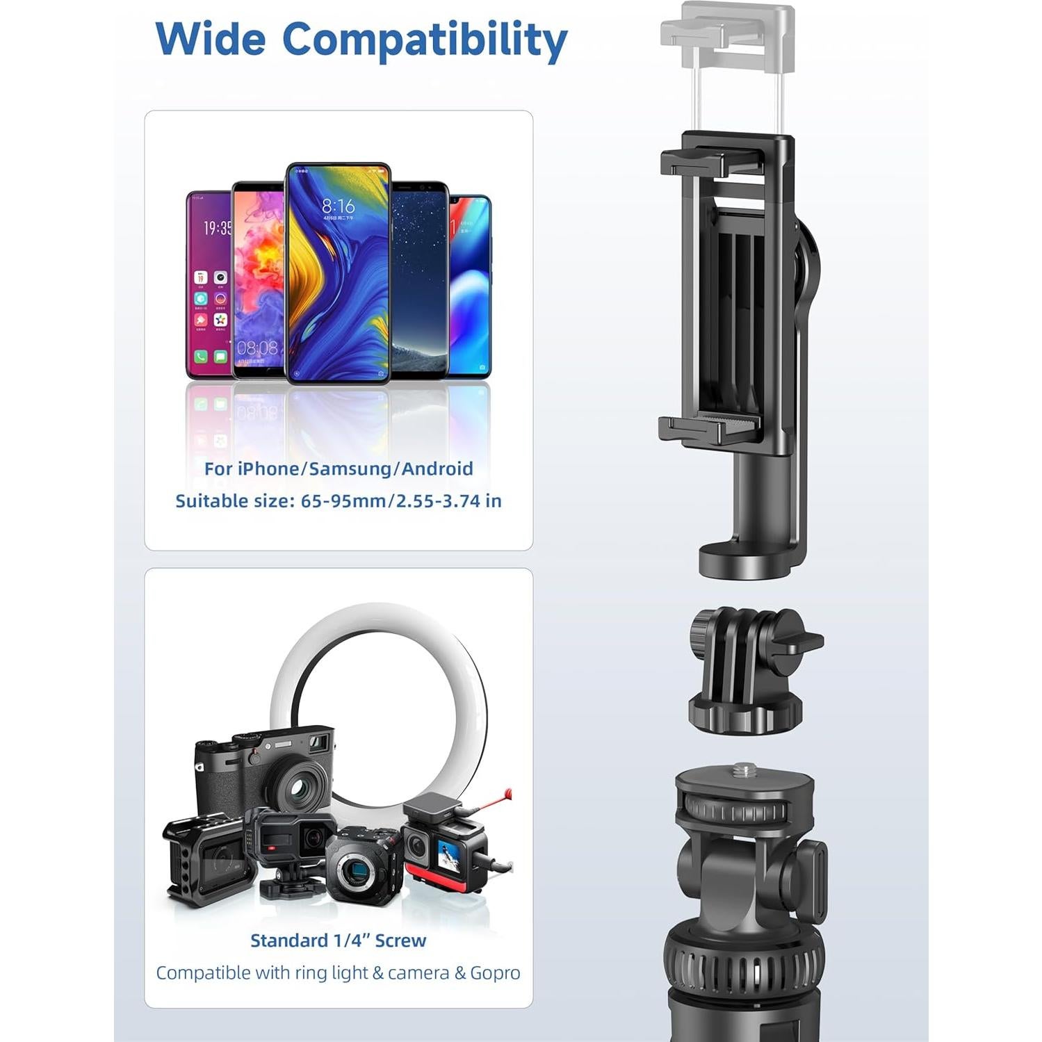 Trípode Extensible LDP 75" para Teléfono con Control Remoto