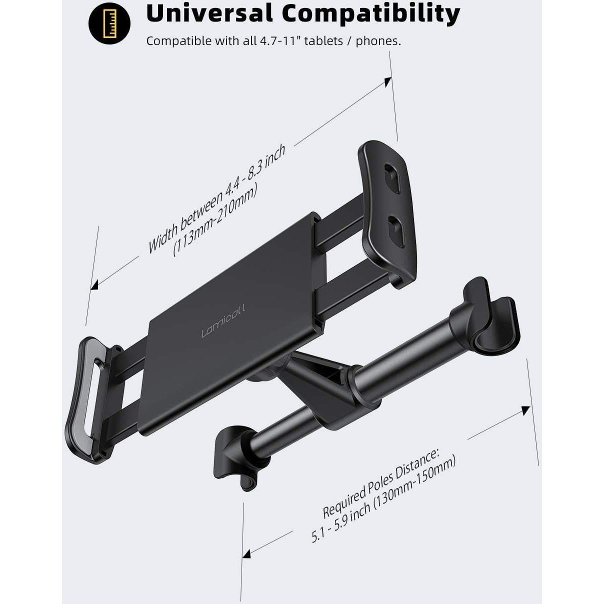 Soporte para reposacabezas de coche Lamicall para tablet 4.7-10.5"