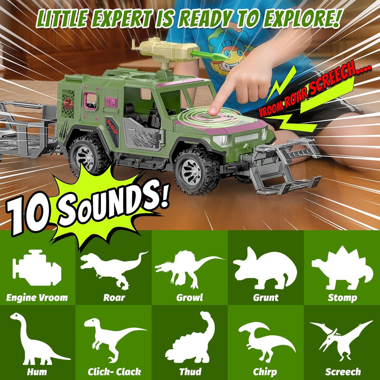 Juego de Rescate de Dinosaurios EKU F100 con Sonidos y Accesorios