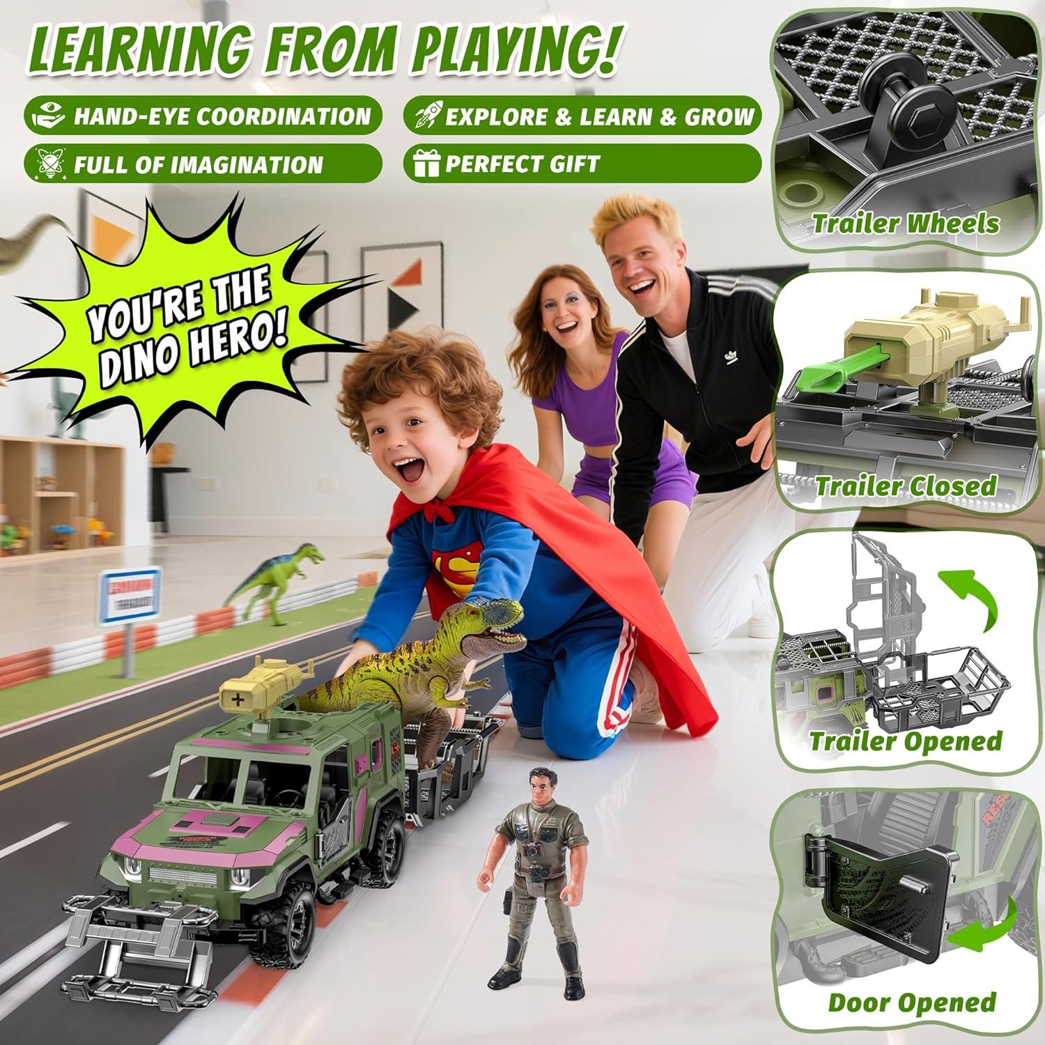 Juego de Rescate de Dinosaurios EKU F100 con Sonidos y Accesorios