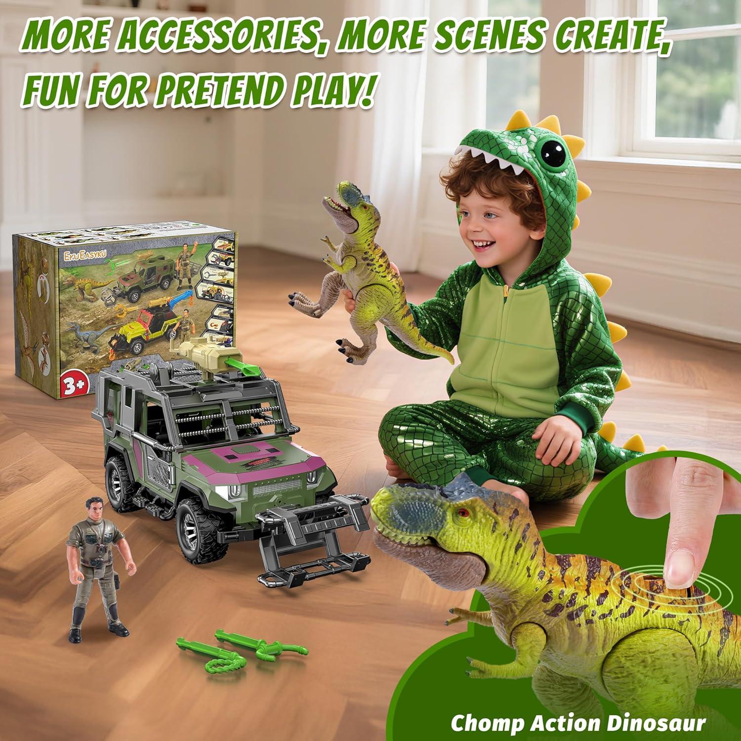 Juego de Rescate de Dinosaurios EKU F100 con Sonidos y Accesorios