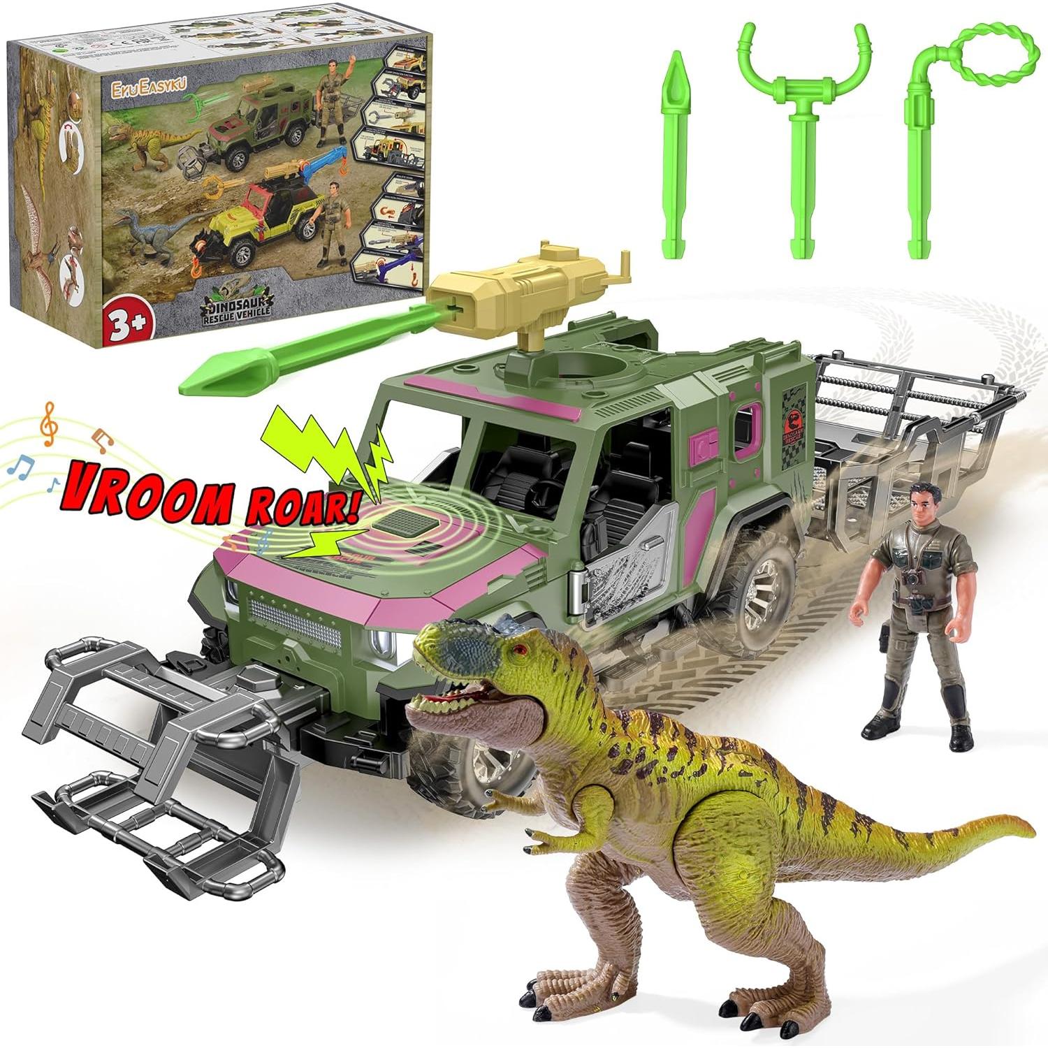 Juego de Rescate de Dinosaurios EKU F100 con Sonidos y Accesorios