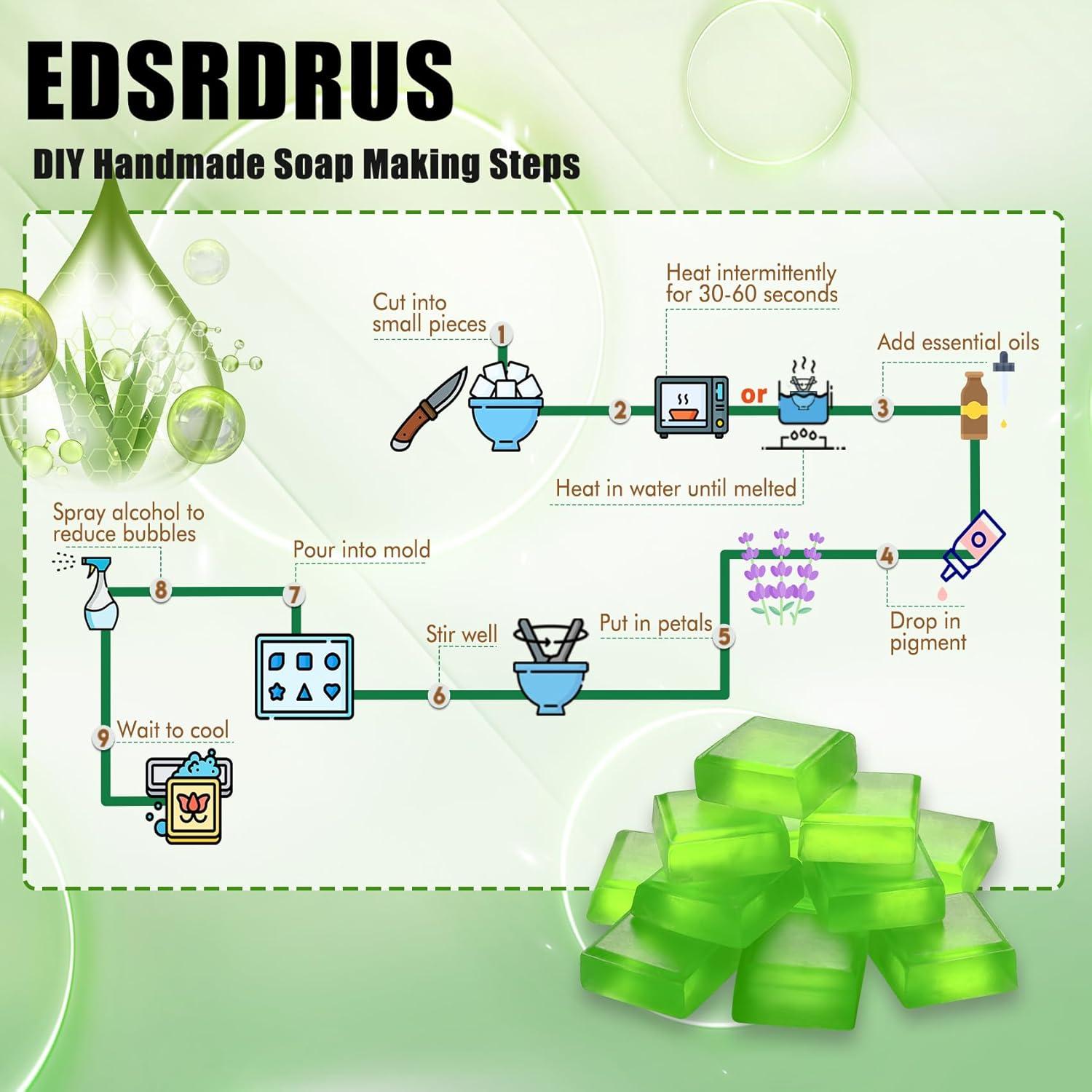Base de Jabón de Glicerina EDSRDRUS 0.91 kg Aloe Vera