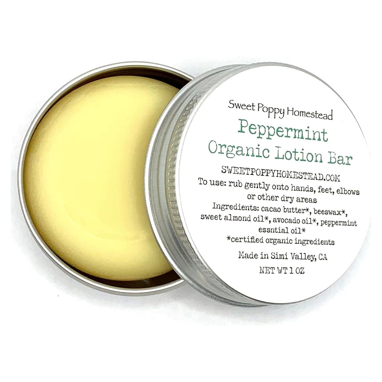 Barra de Loción Orgánica de Menta 28g - Hidratante Natural