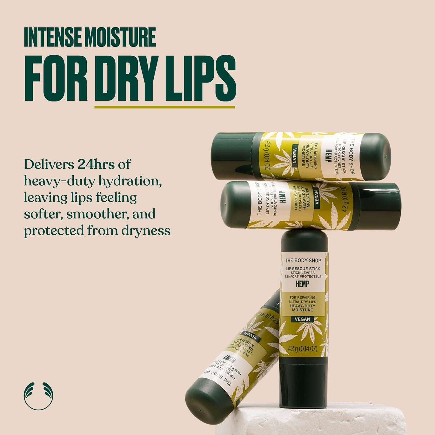 Bálsamo Labial Intensivo The Body Shop Cañamo 4 g Verde