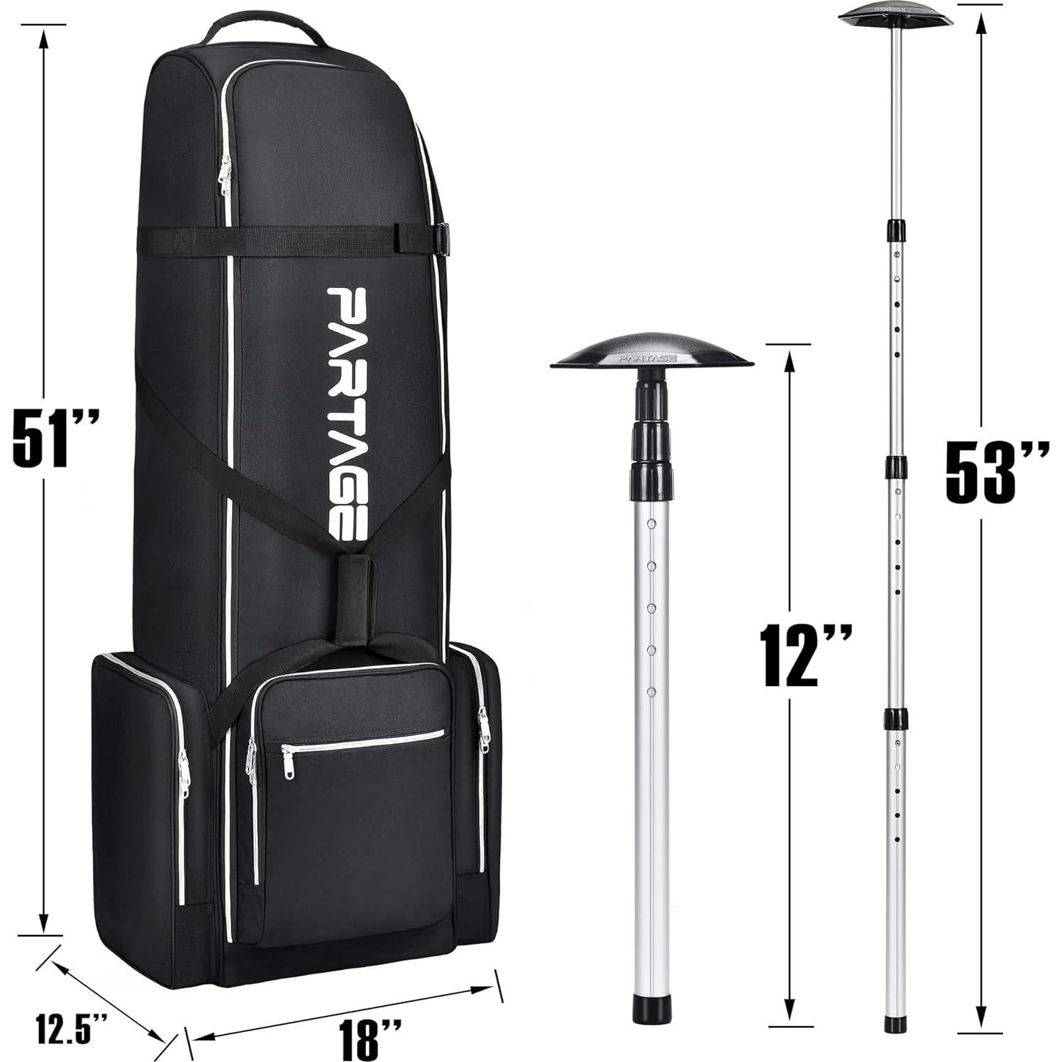 Bolsa de Viaje para Golf Partage con Ruedas - Negro