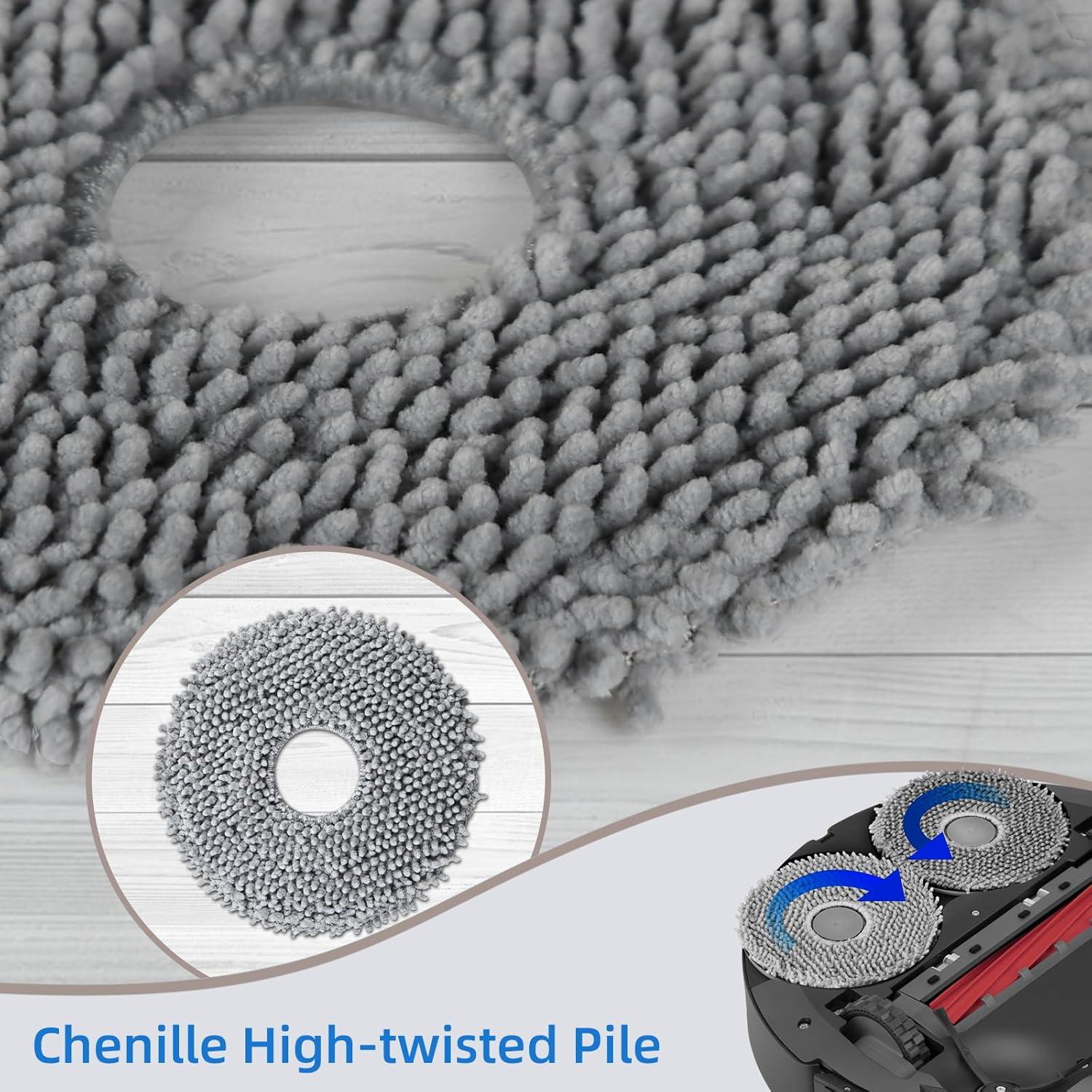 Paquete de 8 almohadillas de mopa AnDongo para Roborock