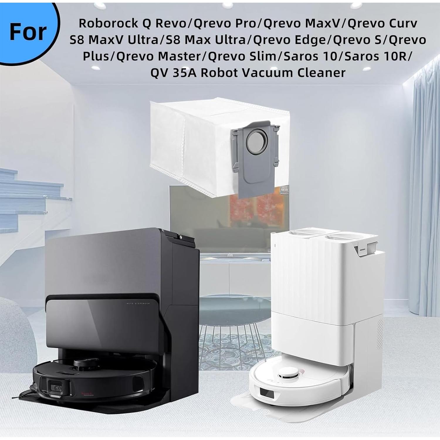 8 Bolsas de Polvo Roborock Q Revo/Saros 10 - Capacidad 2.7L