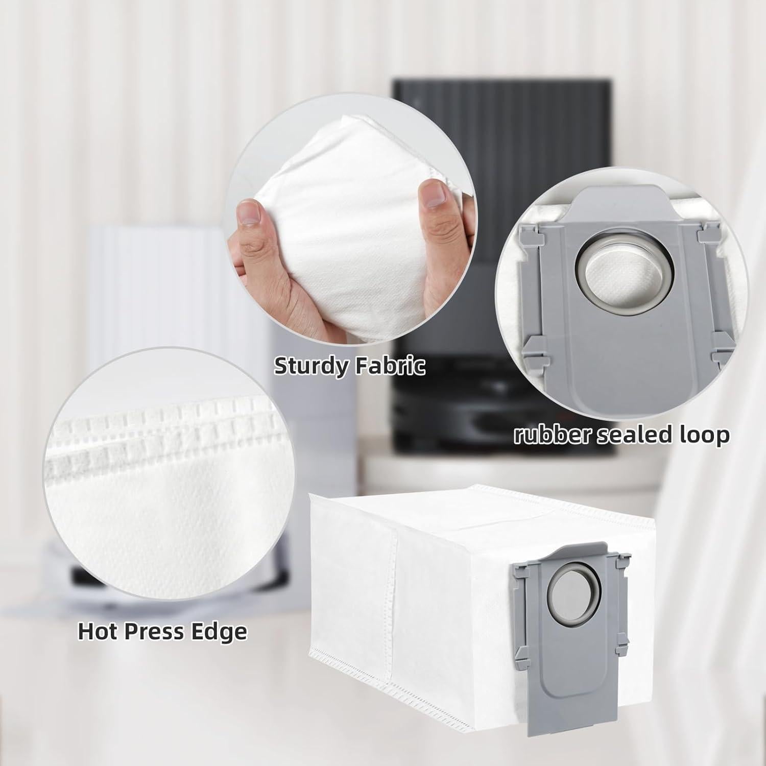 8 Bolsas de Polvo Roborock Q Revo/Saros 10 - Capacidad 2.7L