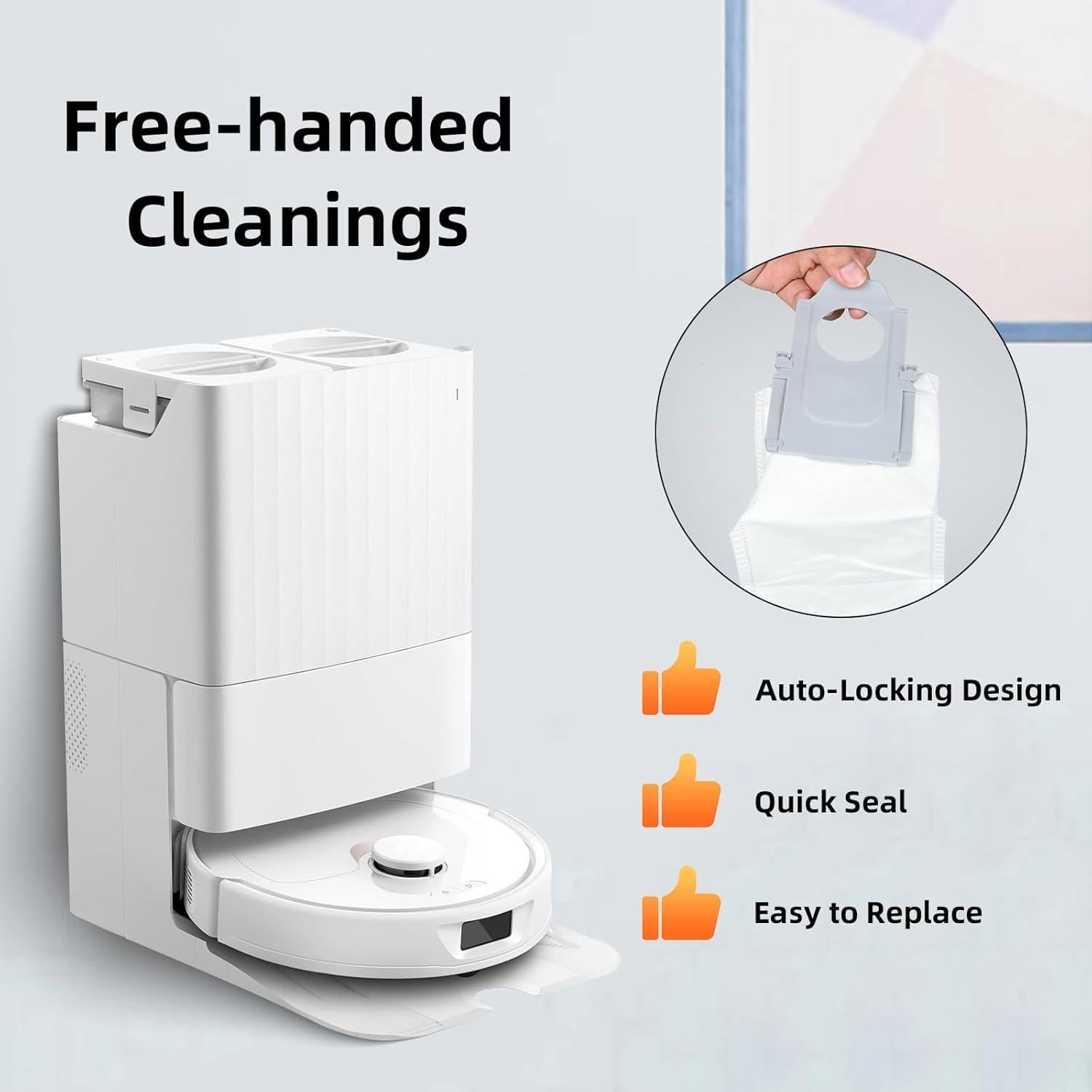 8 Bolsas de Polvo Roborock Q Revo/Saros 10 - Capacidad 2.7L