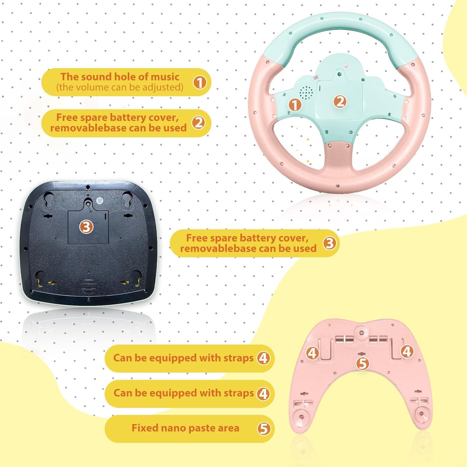 Volante de Conducción Simulada RedCrab con Pedales Rosa