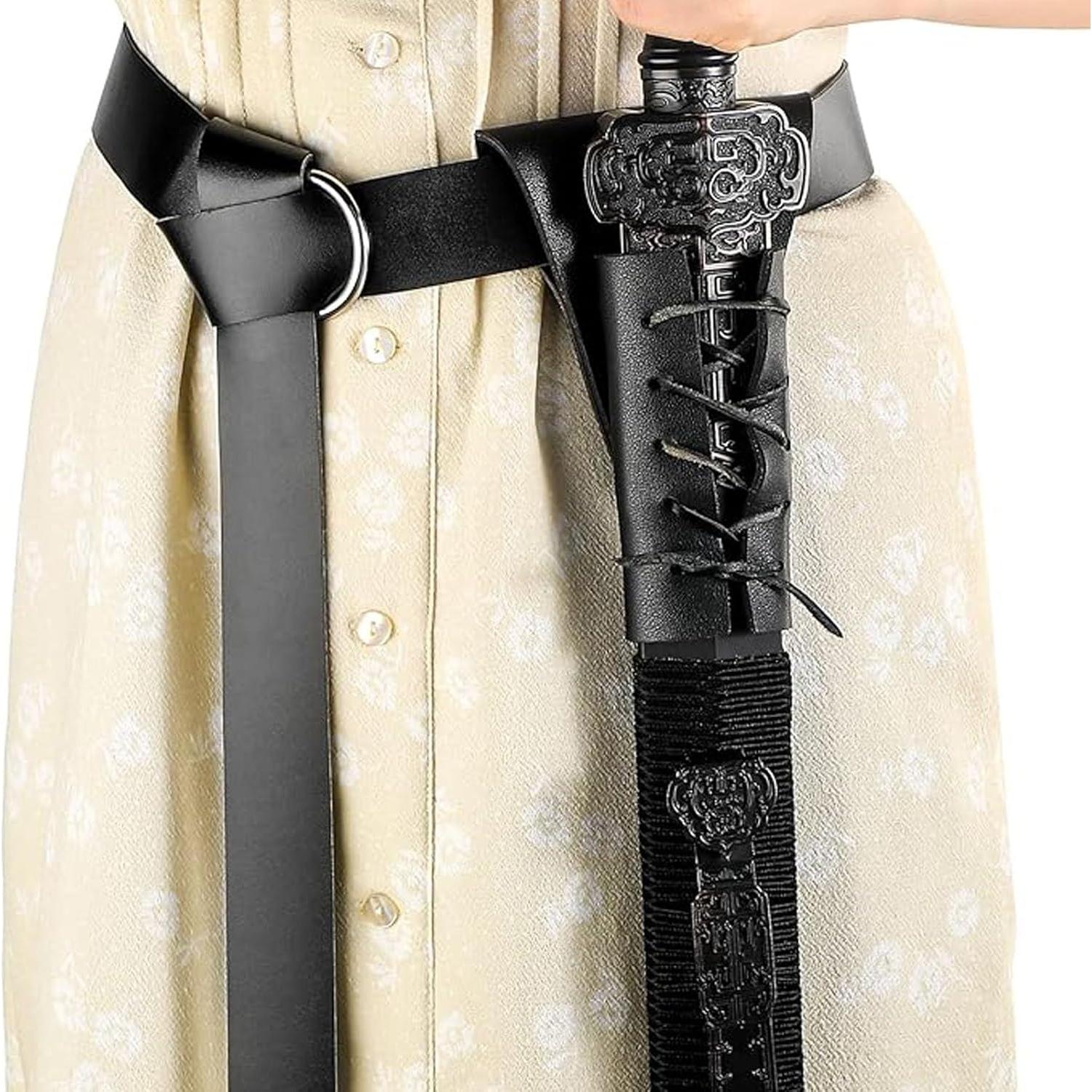 Funda de Espada Medieval y Cinturón de Cuero PU SUMGOGO