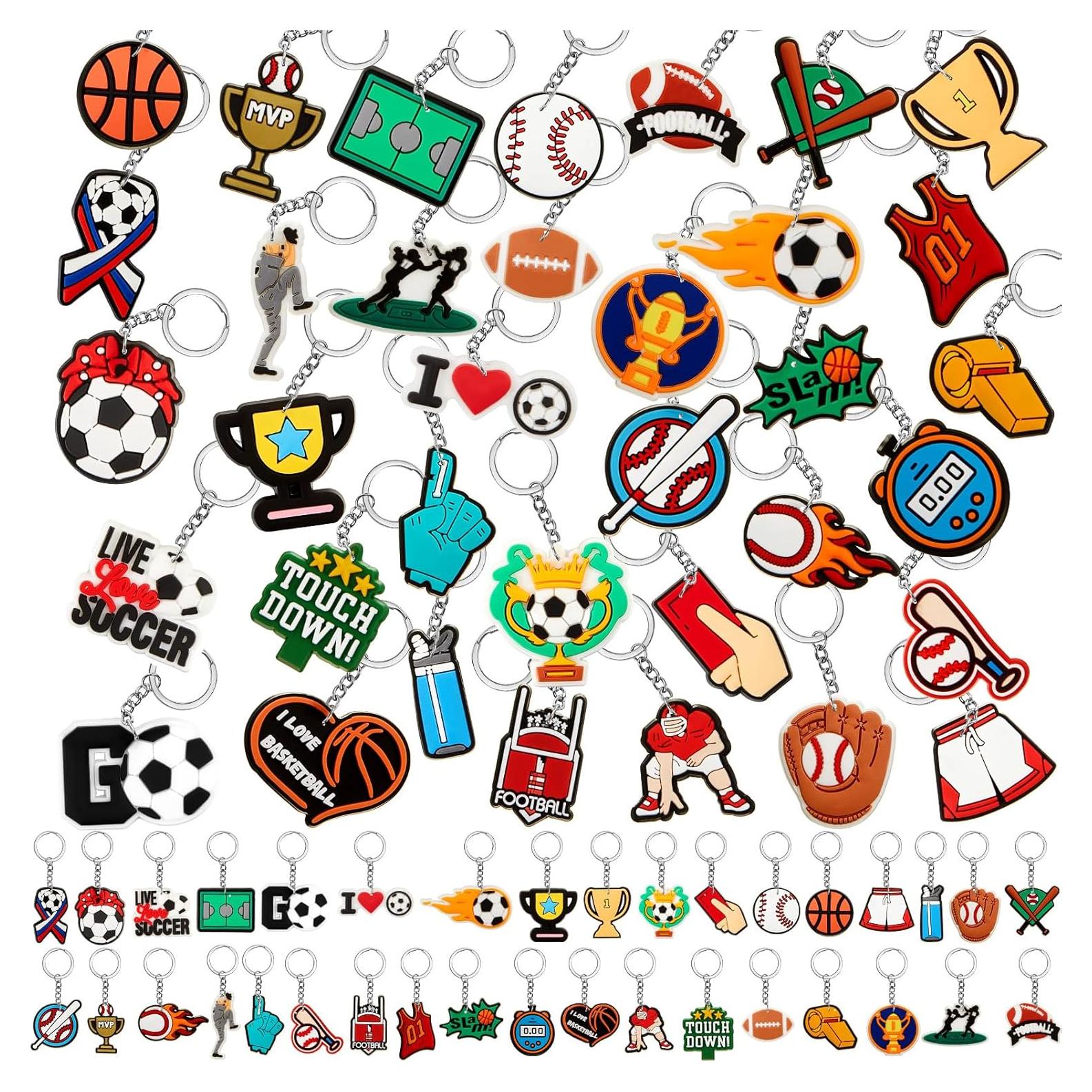 Llaveros deportivos Batiyeer 36 piezas PVC 3x3 cm