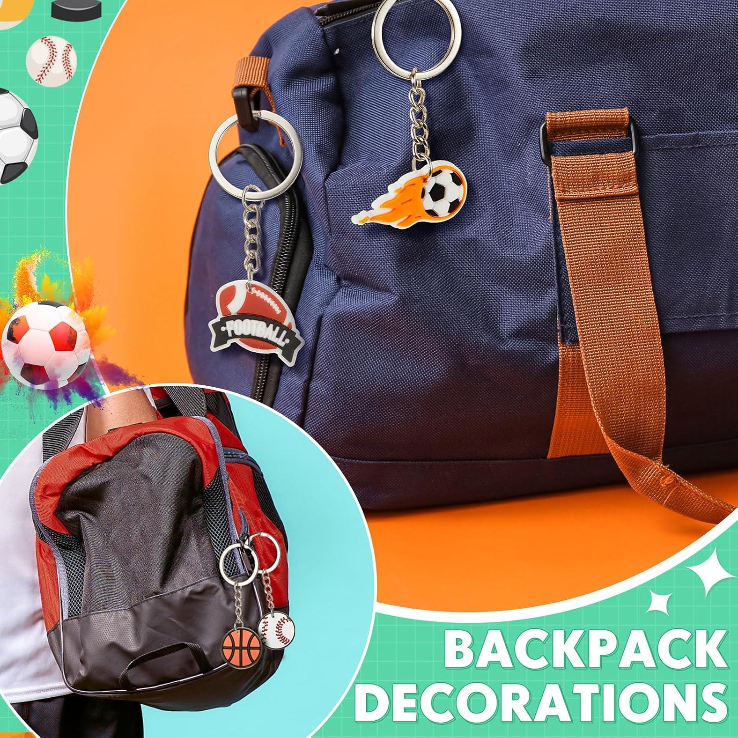 Llaveros deportivos Batiyeer 36 piezas PVC 3x3 cm