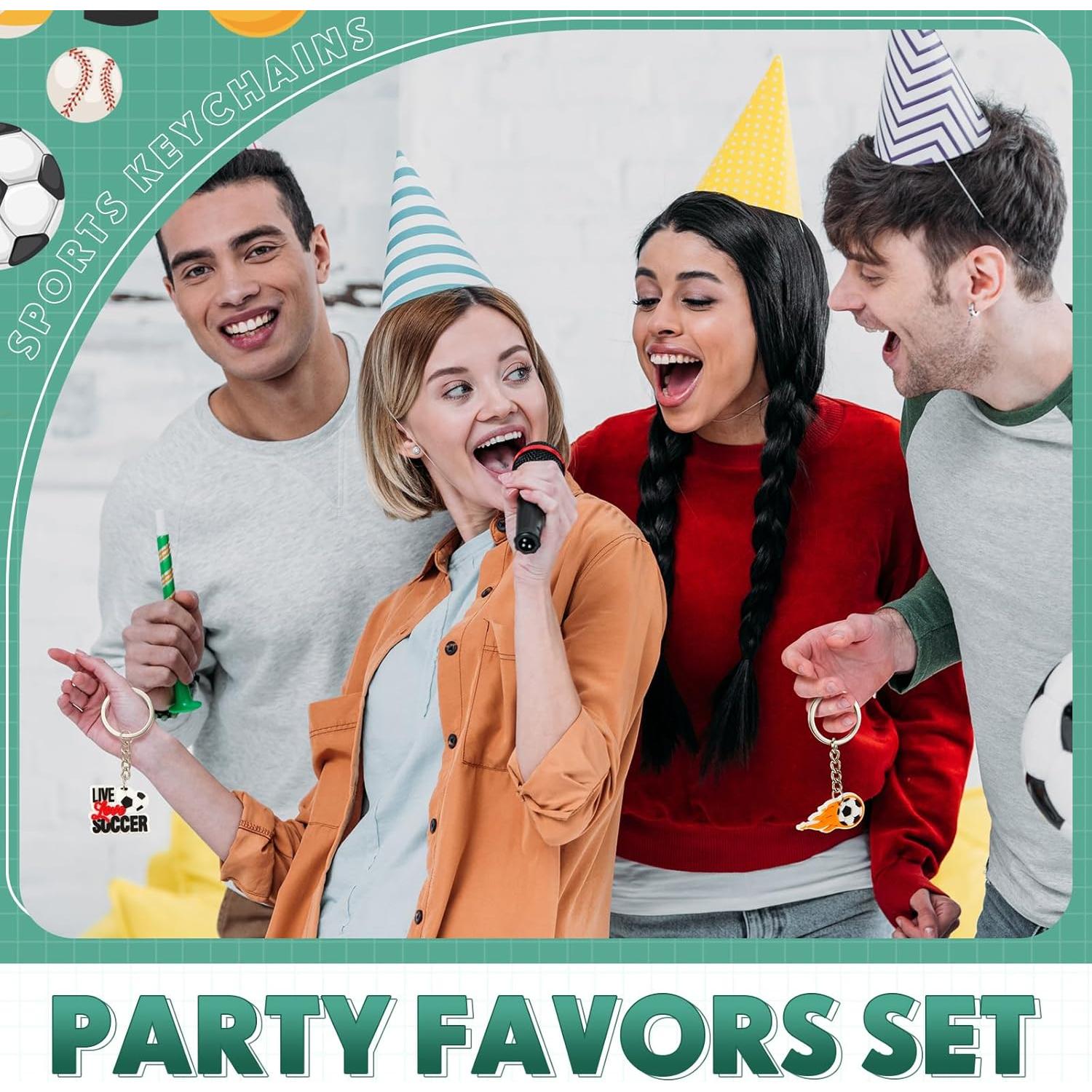 Llaveros deportivos Batiyeer 36 piezas PVC 3x3 cm