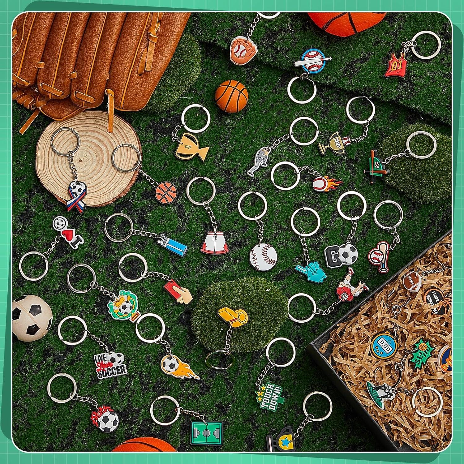 Llaveros deportivos Batiyeer 36 piezas PVC 3x3 cm