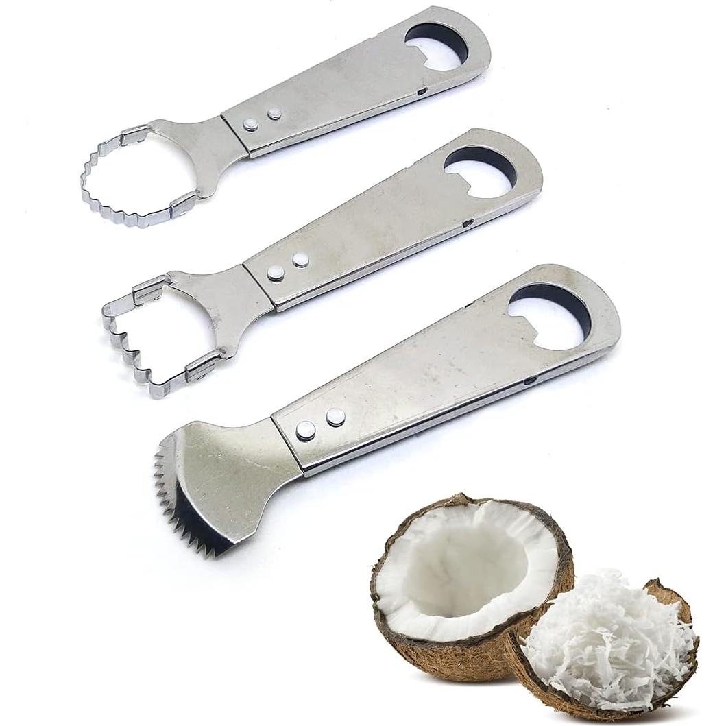 Rallador de Coco Mooninja S Serie Acero Inoxidable 3 Pzs