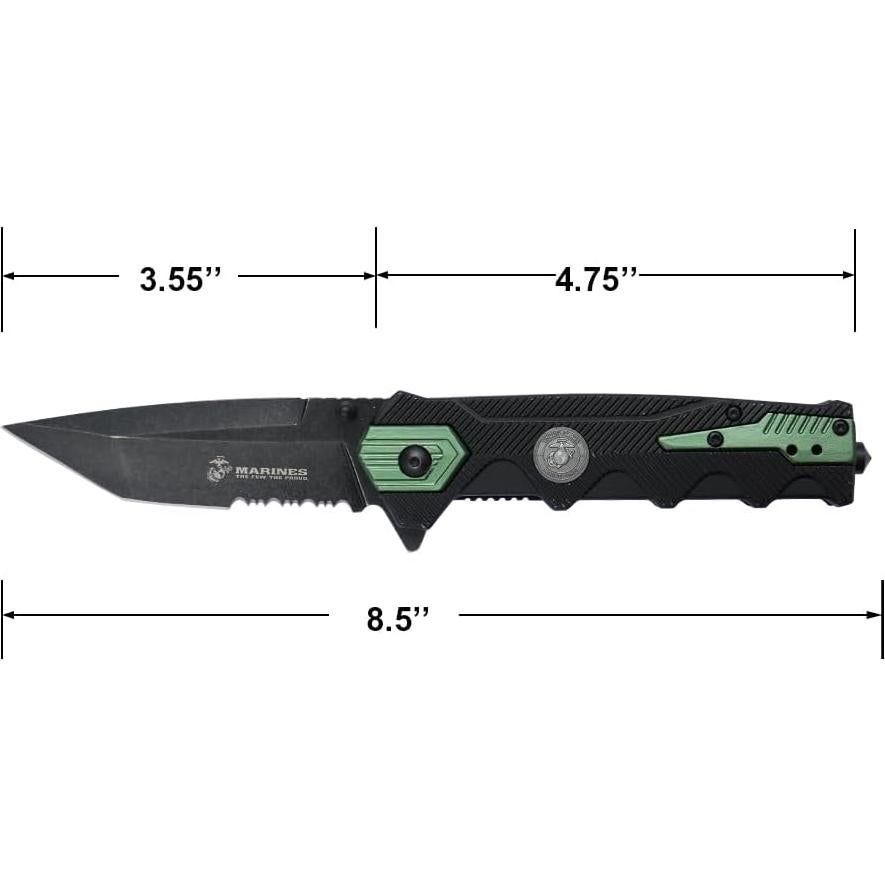 Cuchillo Plegable Táctico MTECH USA 21.59 cm Verde EDC