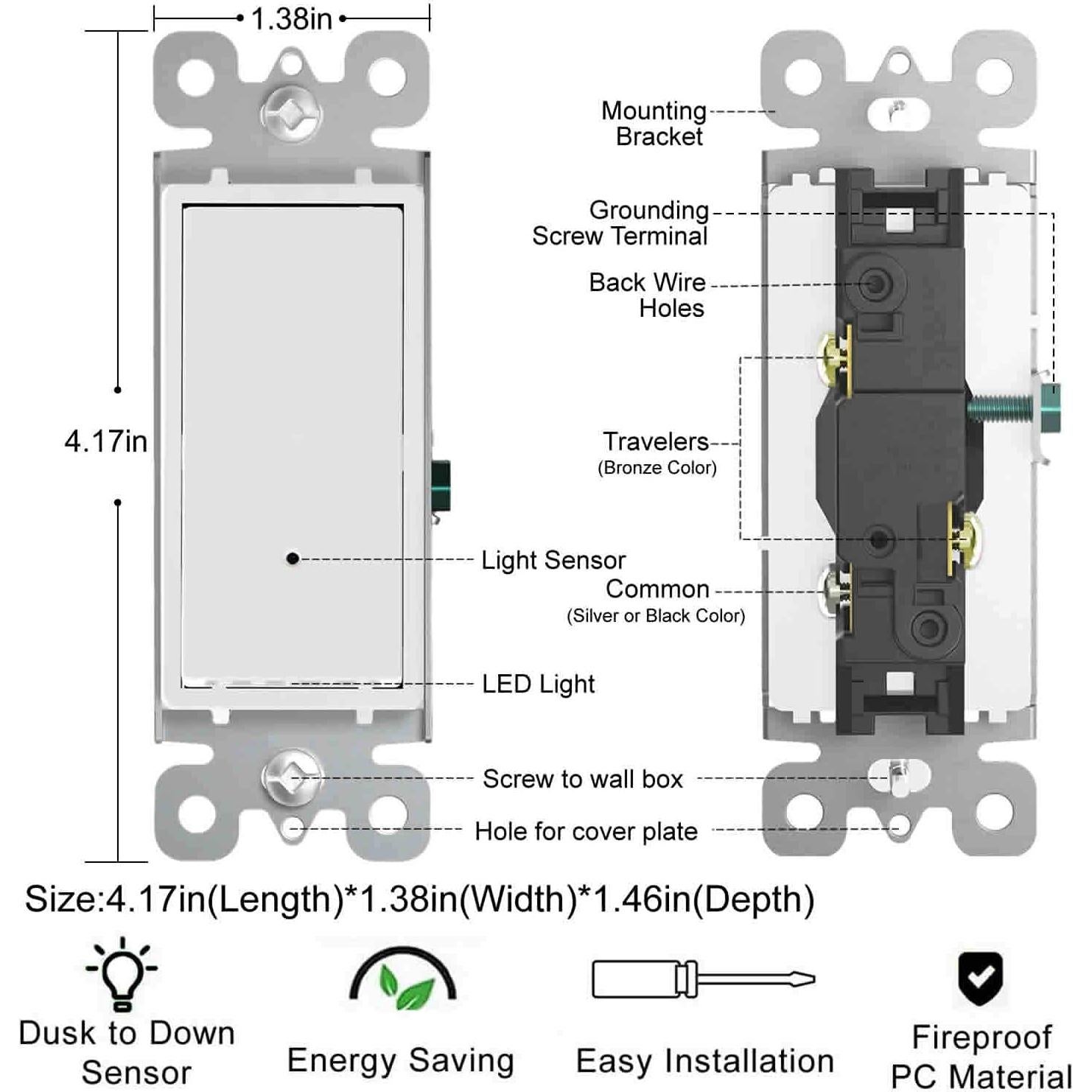 Interruptor de Luz Iluminado 3 Vías SOZULAMP 15Amp Blanco