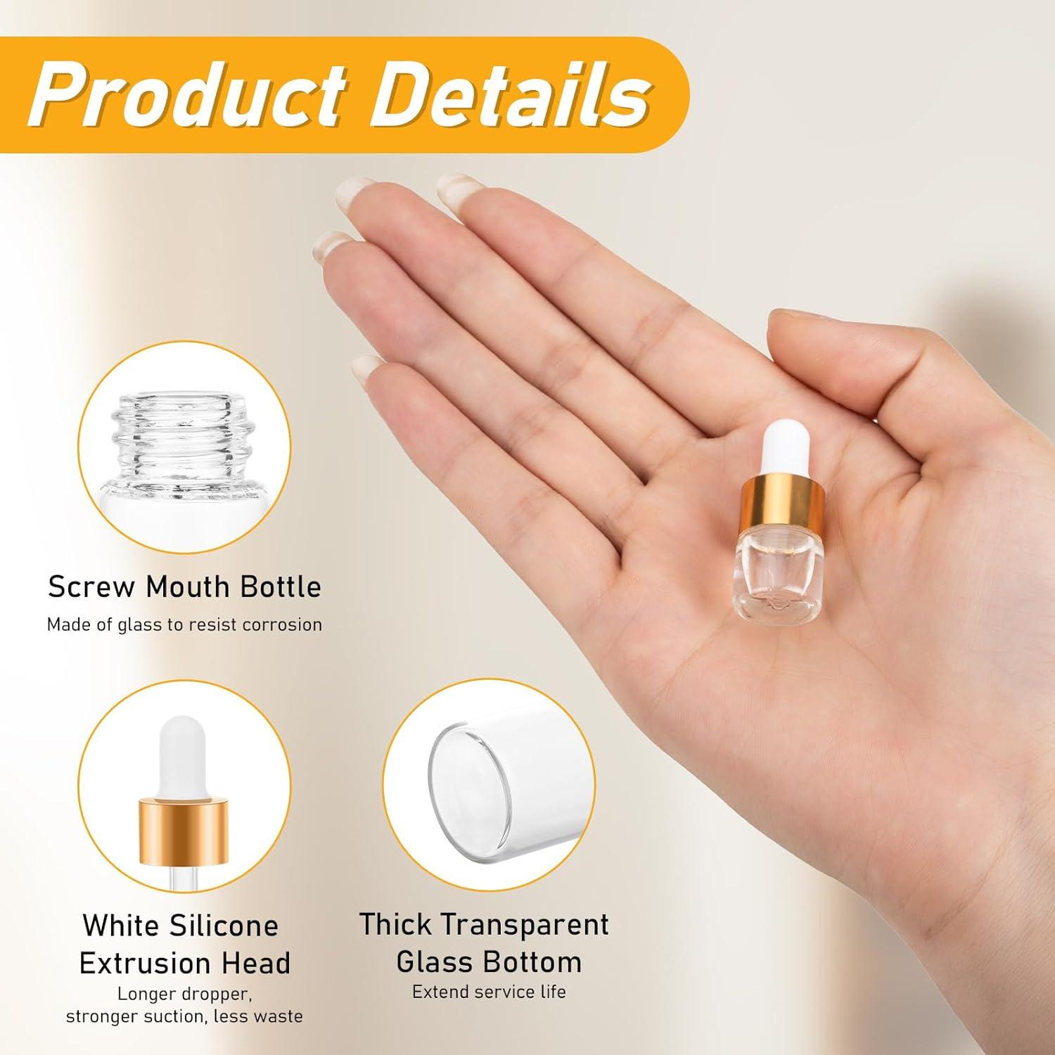 Paquete de 20 Botellas de Vidrio COTOM 1ml con Cuentagotas