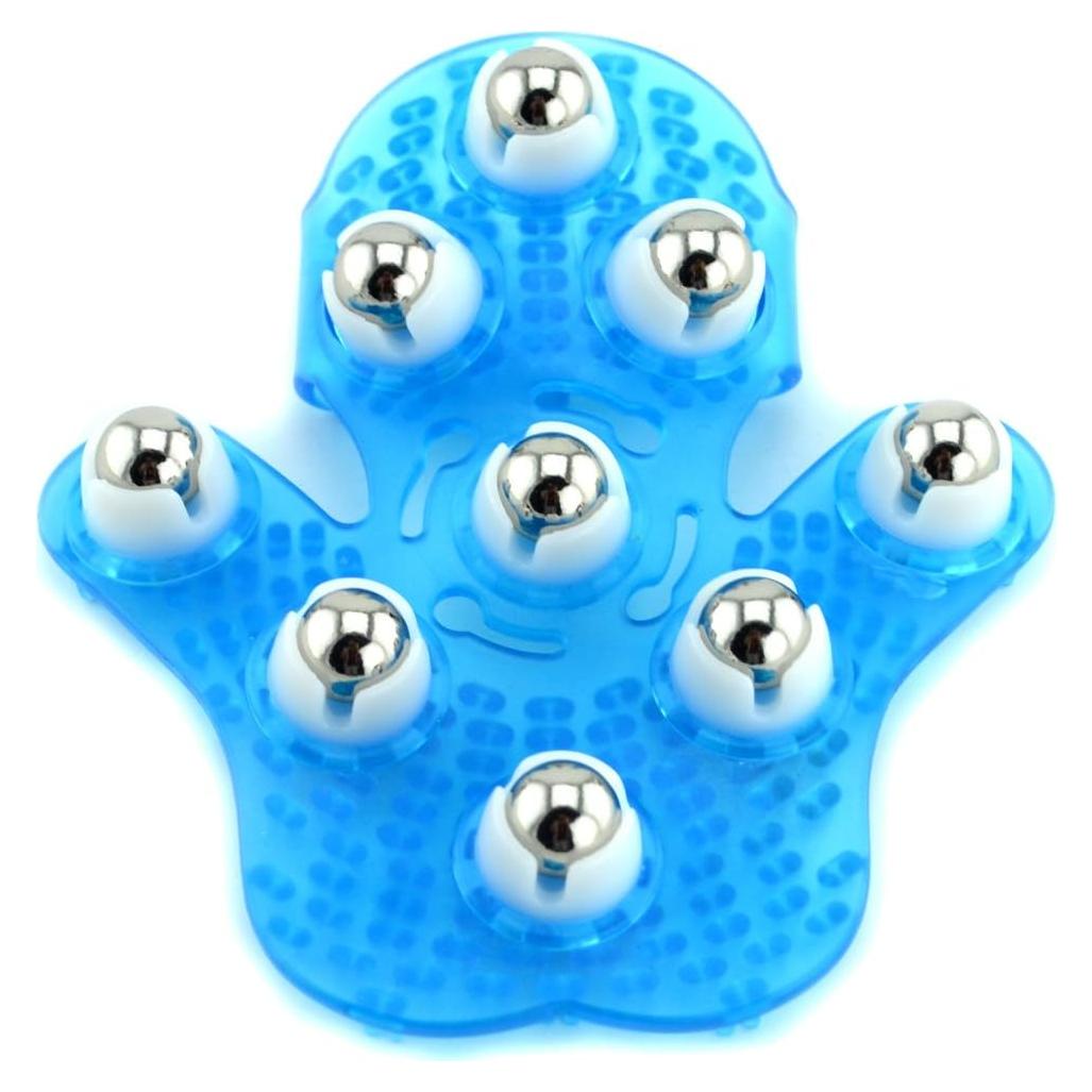 Guante de Masaje SAMYO con 9 Bolas de Rodillo 360° Azul