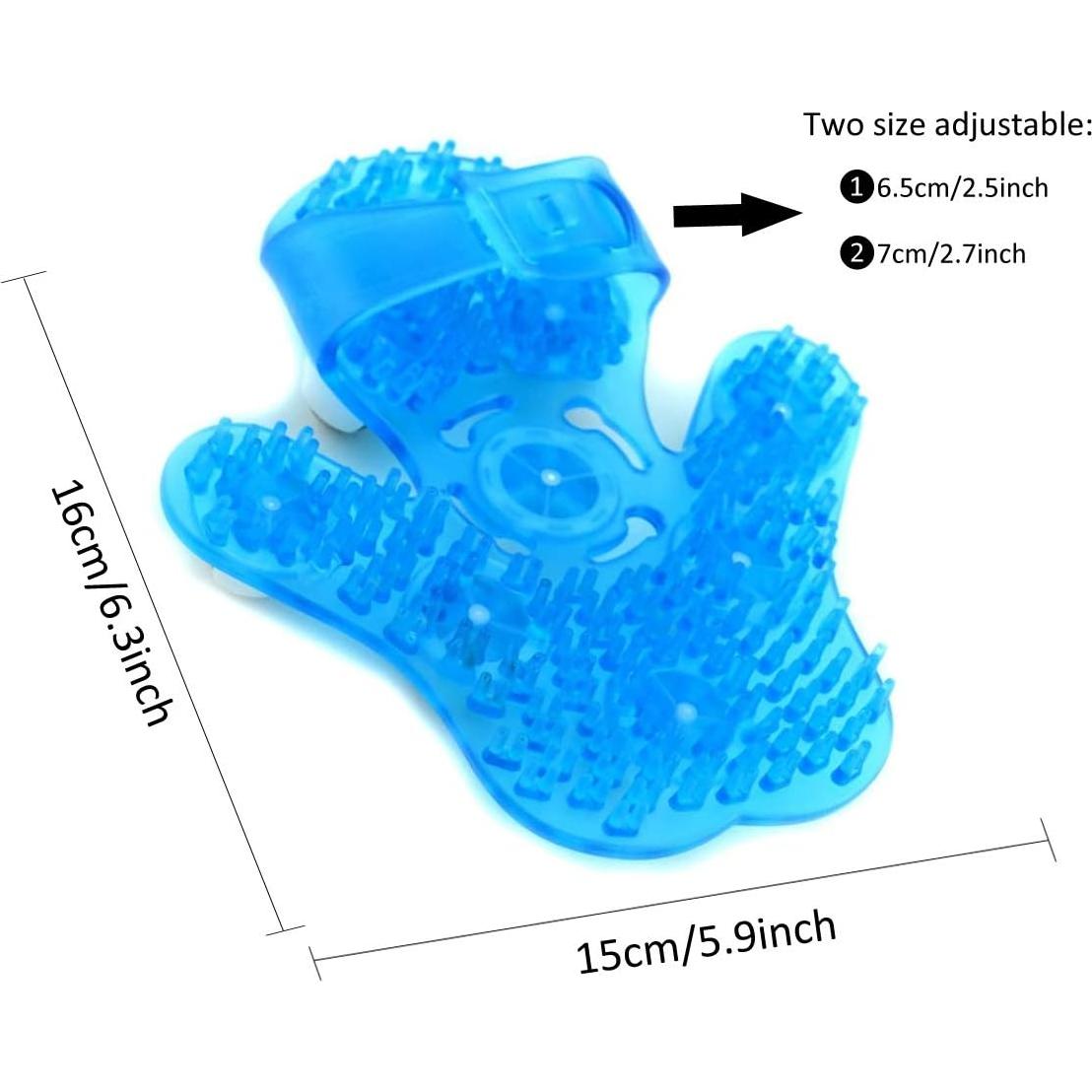 Guante de Masaje SAMYO con 9 Bolas de Rodillo 360° Azul