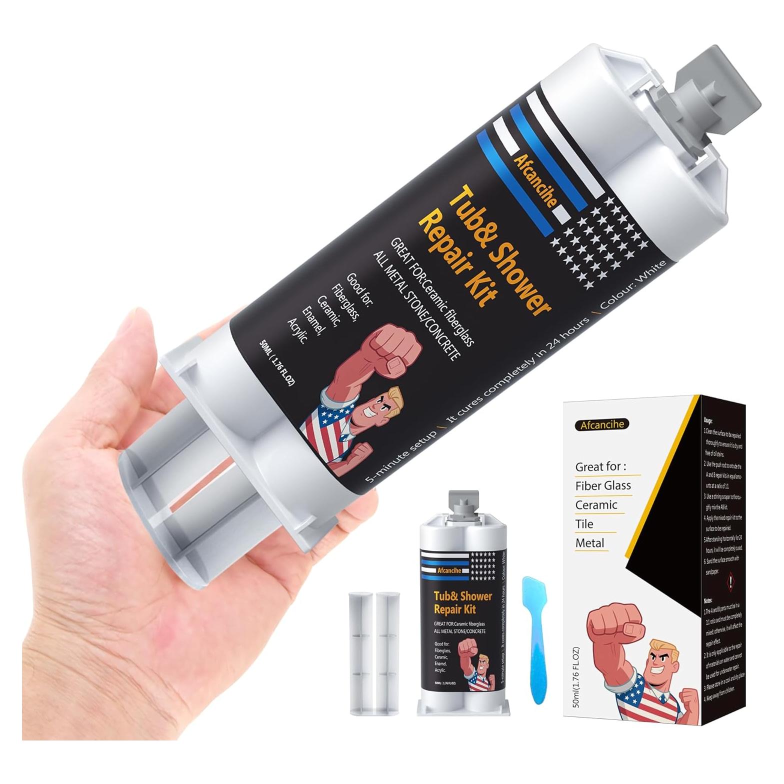 Kit de Reparación de Baños Afcancihe 108g - Fibra de Vidrio y Cerámica