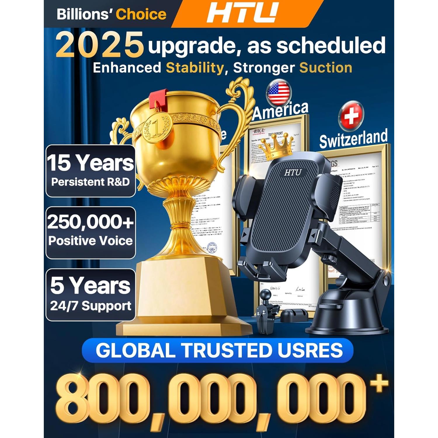 Soporte para Teléfono de Auto HTU Universal Negro 2024