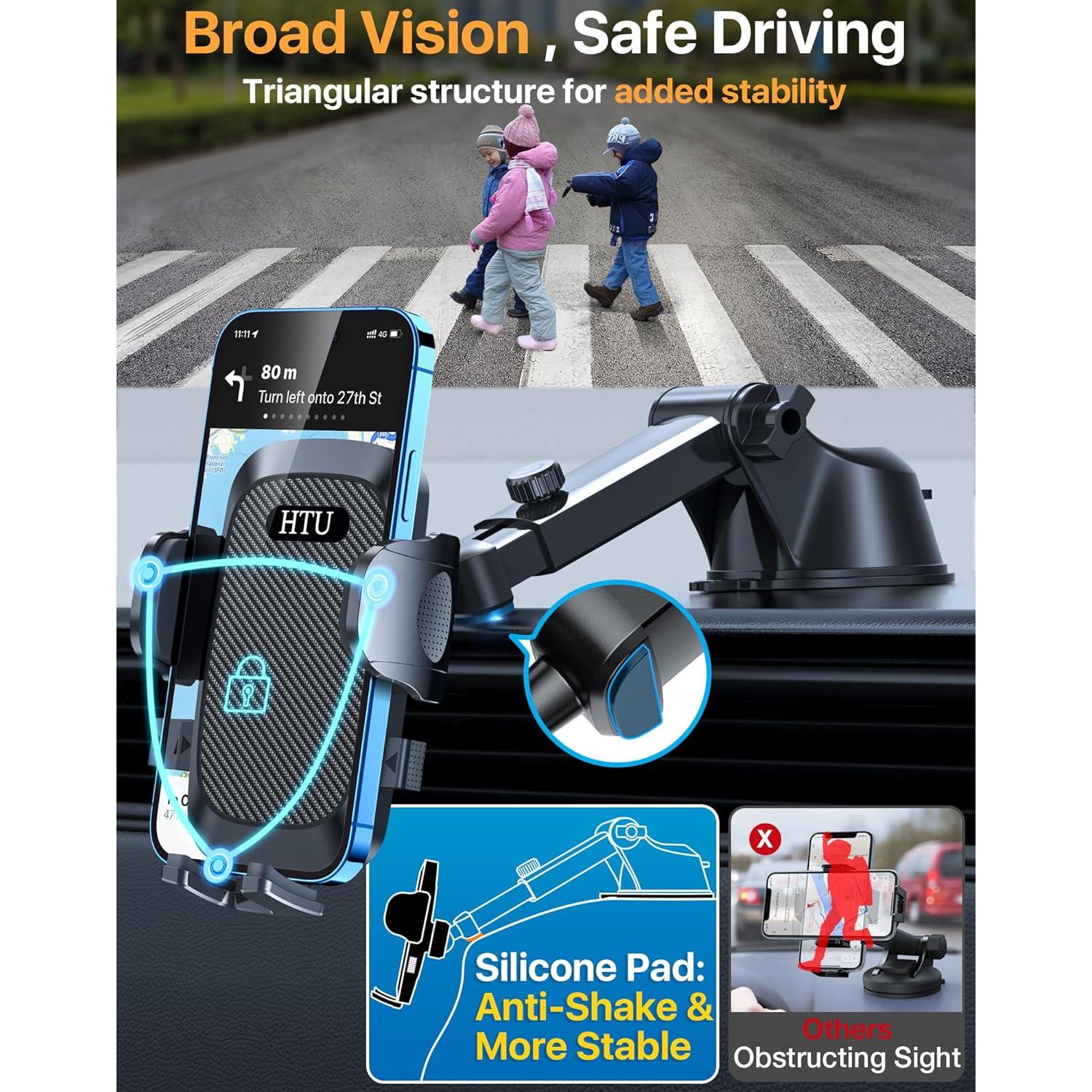 Soporte para Teléfono de Auto HTU Universal Negro 2024