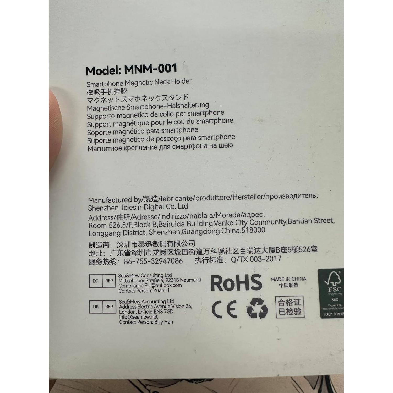 Soporte Magnético para Cuello TELESIN Gris para Teléfonos