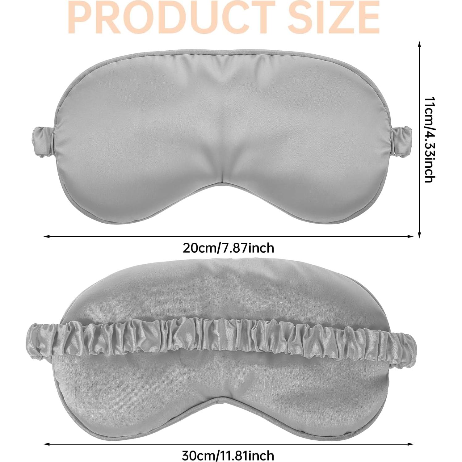 Máscara para dormir Molain 2 piezas de satén suave gris y negro