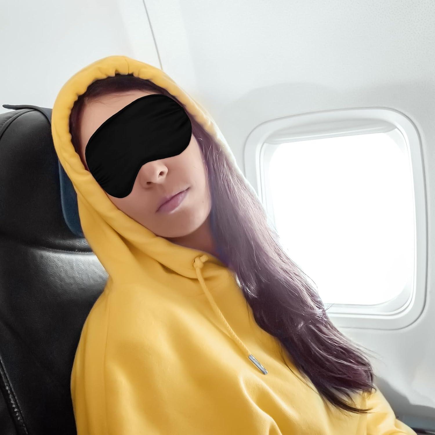 Máscara para dormir Molain 2 piezas de satén suave gris y negro