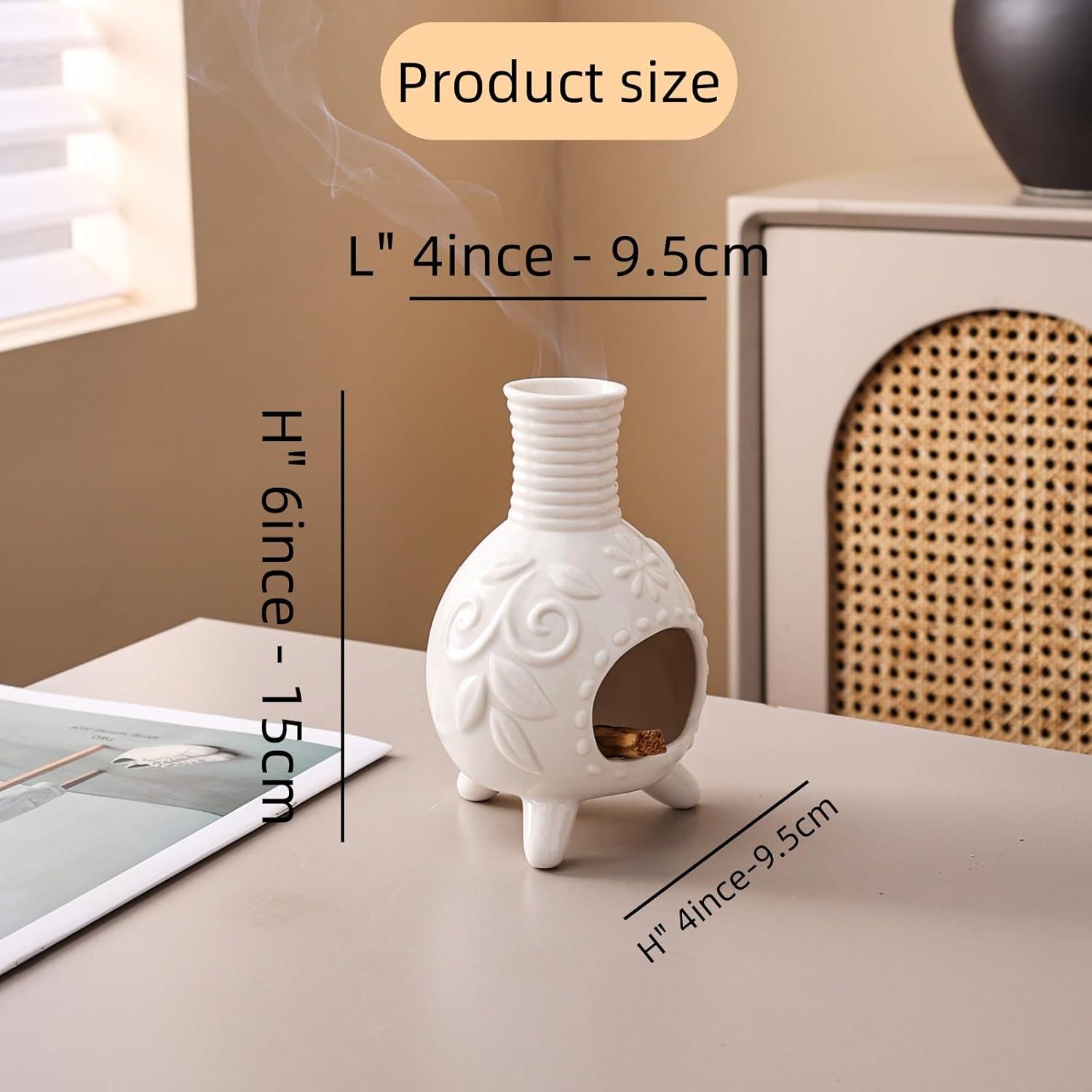 Soporte de Palo Santo JialanGulong Cerámica Blanco 17.8x10.2cm