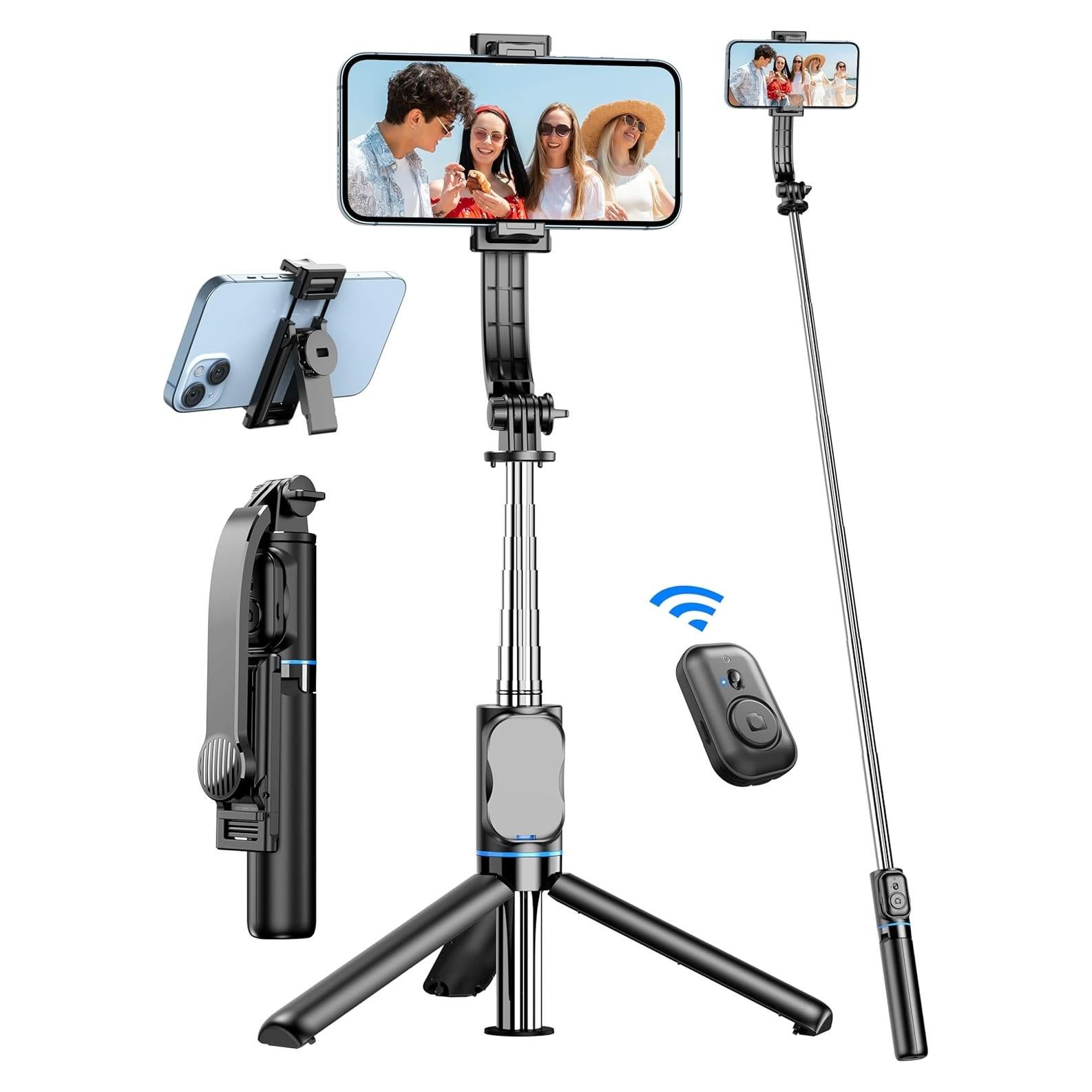 Bastón de Selfie Extensible Qirita 41" (104 cm) con Trípode