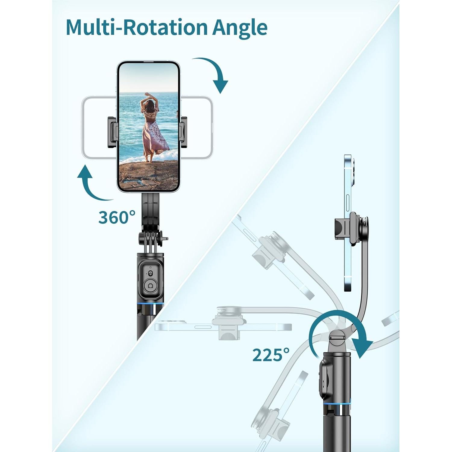 Bastón de Selfie Extensible Qirita 41" (104 cm) con Trípode